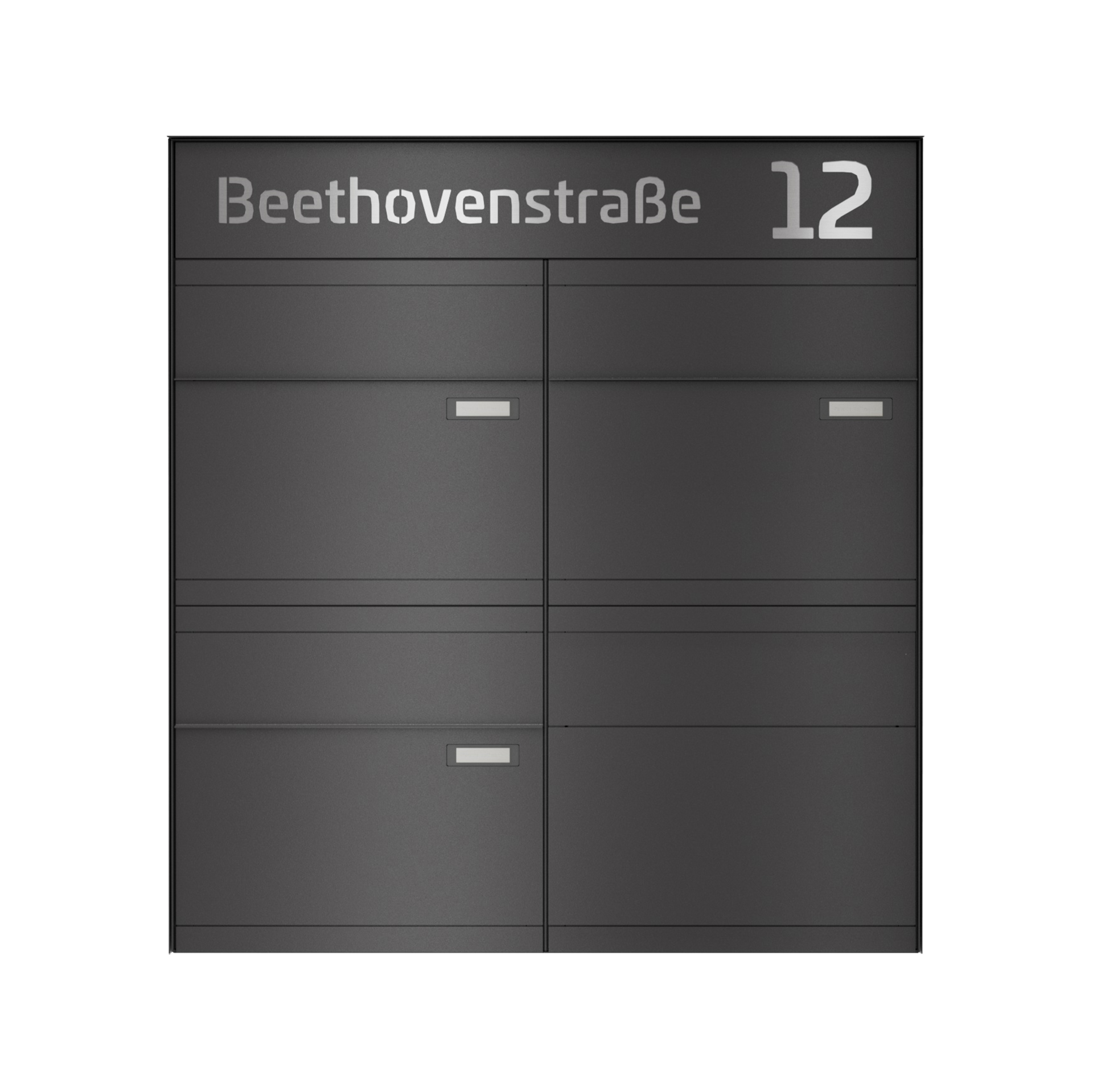 Briefkastenanlage NINE SELECT | 3 Briefkästen | Aufputzmontage | Eisenglimmer Grau DB703