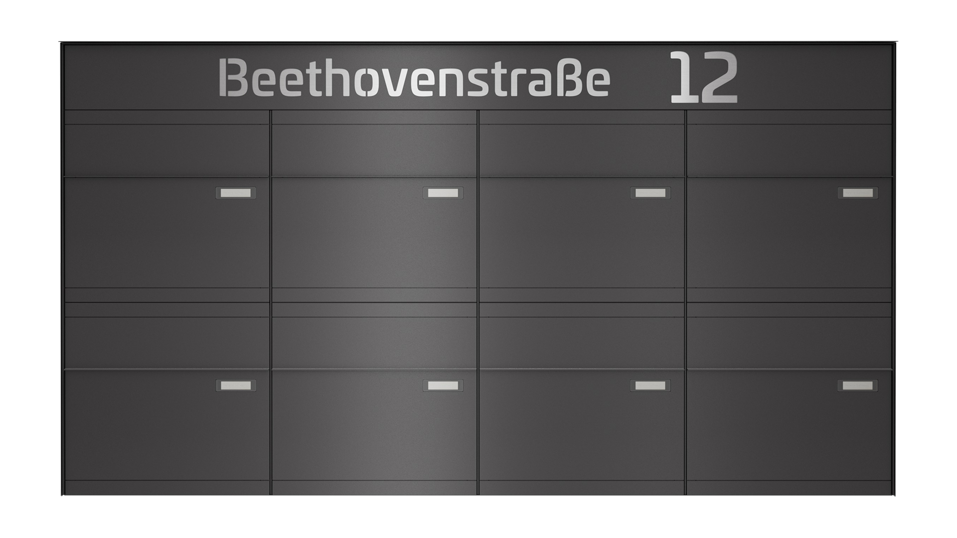 Briefkastenanlage NINE SELECT | 8 Briefkästen | Aufputzmontage | Eisenglimmer Grau DB703