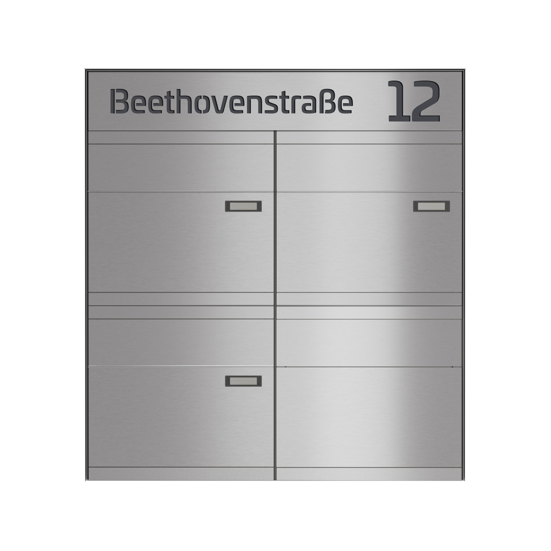 Briefkastenanlage NINE SELECT | 3 Briefkästen | Aufputzmontage | Edelstahl