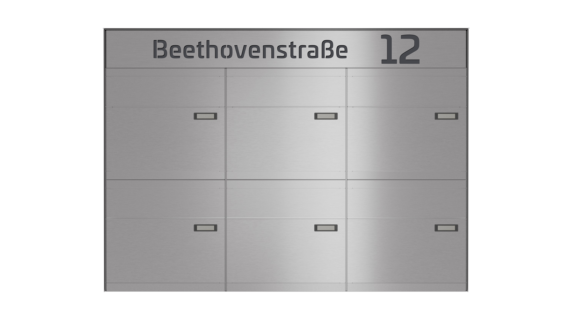 Briefkastenanlage NINE SELECT | 6 Briefkästen | Aufputzmontage | Edelstahl
