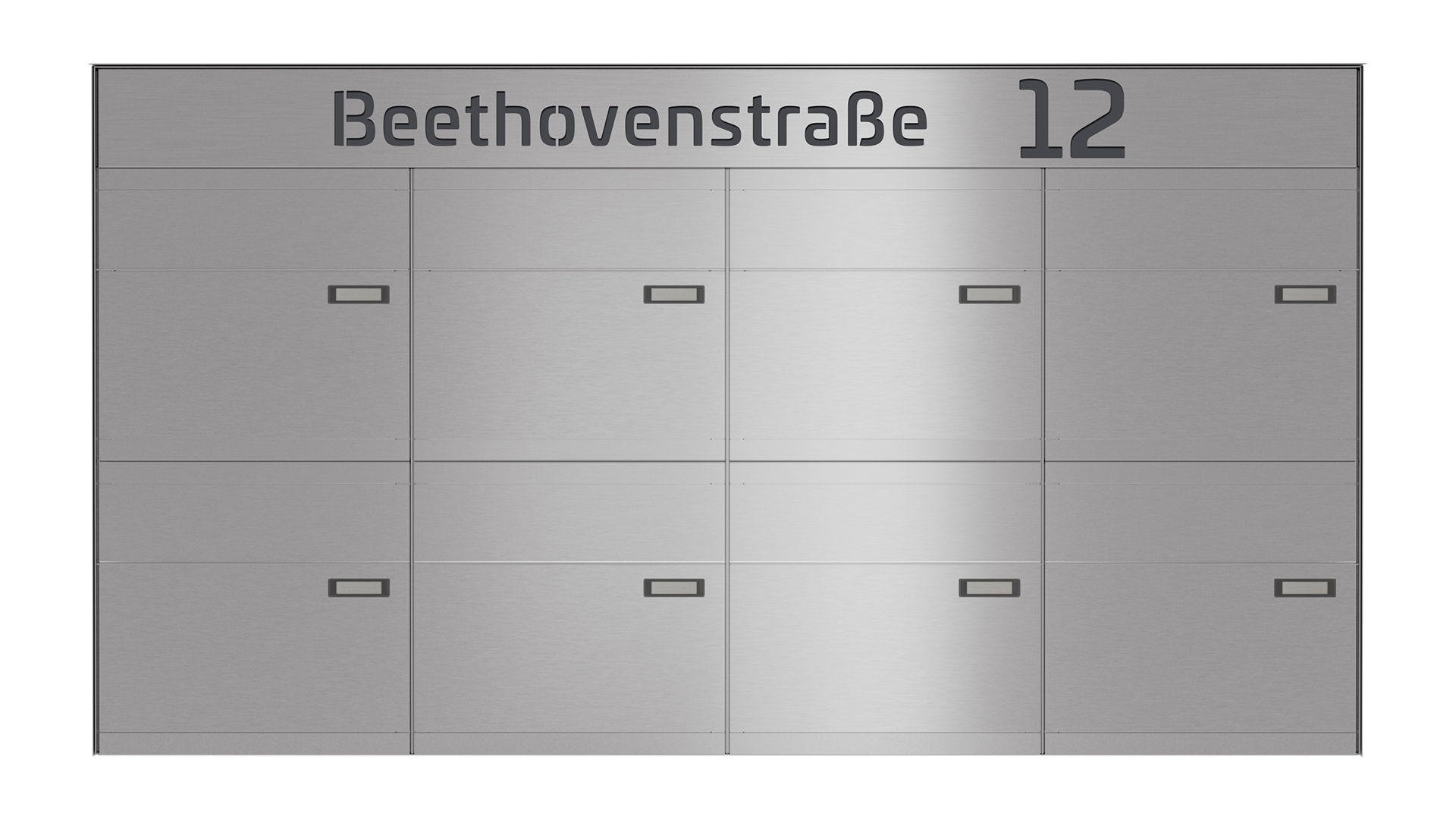 Briefkastenanlage NINE SELECT | 8 Briefkästen | Aufputzmontage | Edelstahl