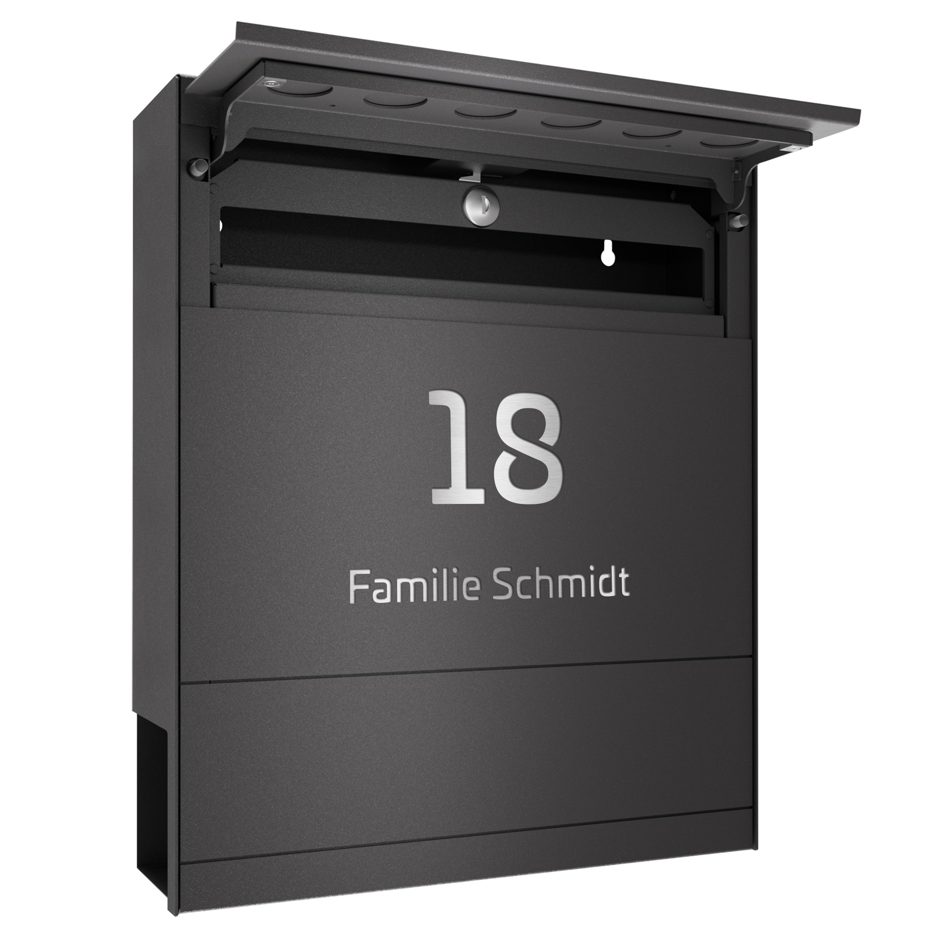 Briefkasten FIVE SELECT | Mit Zeitungsfach | Eisenglimmer Grau DB703