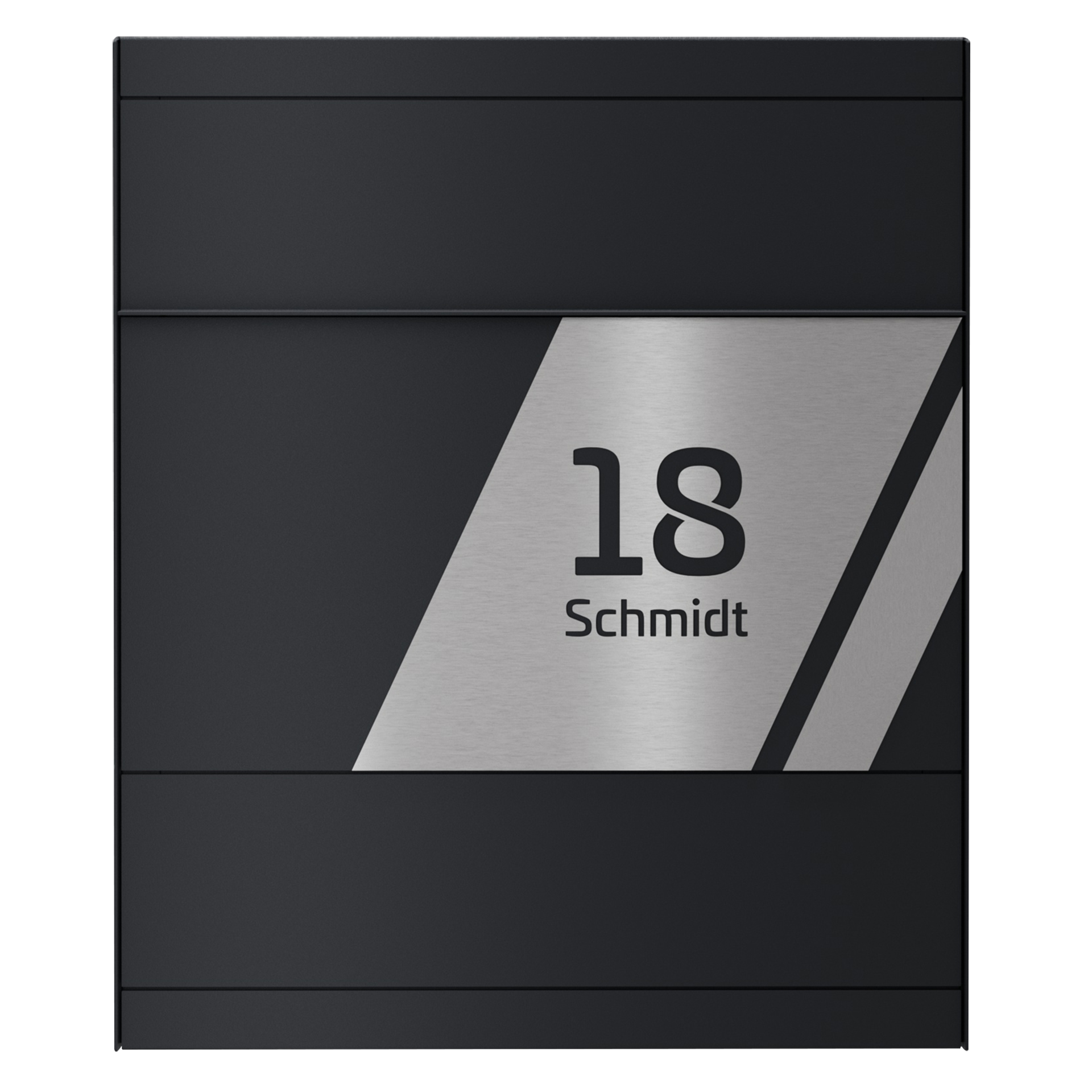 Briefkasten FIVE SKEW | Mit Zeitungsfach | Anthrazitgrau RAL 7016