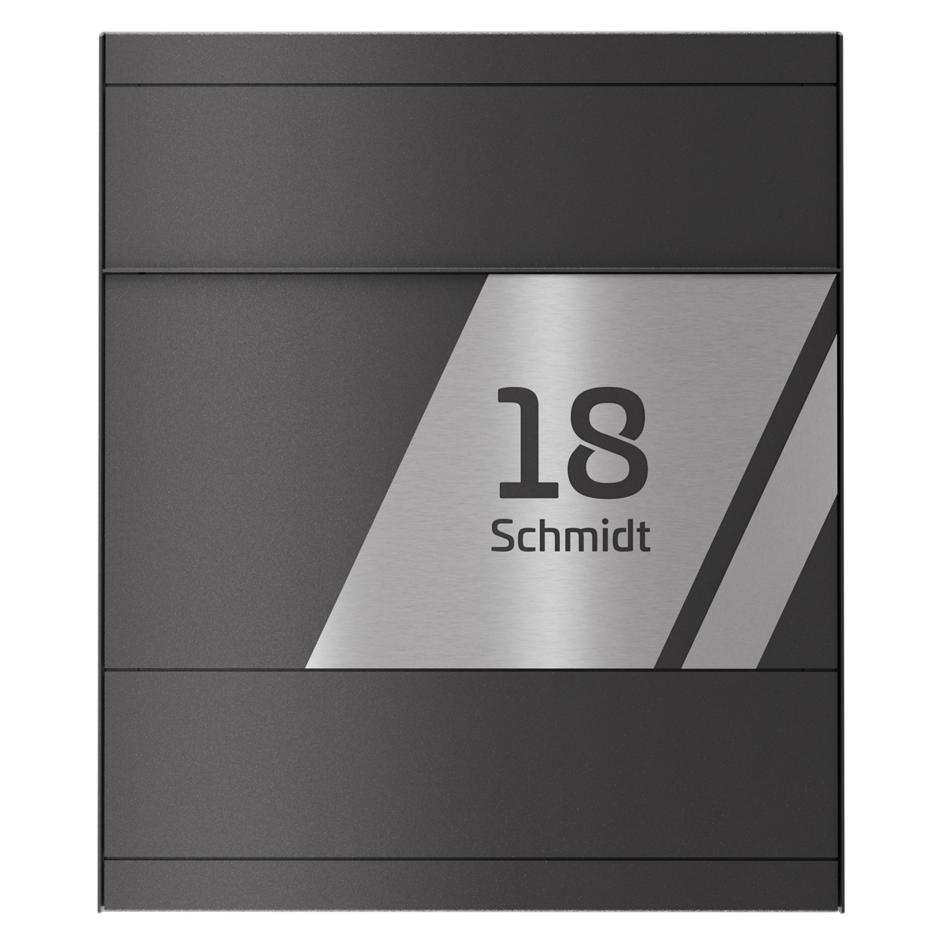 Briefkasten FIVE SKEW | Mit Zeitungsfach | Eisenglimmer Grau DB703