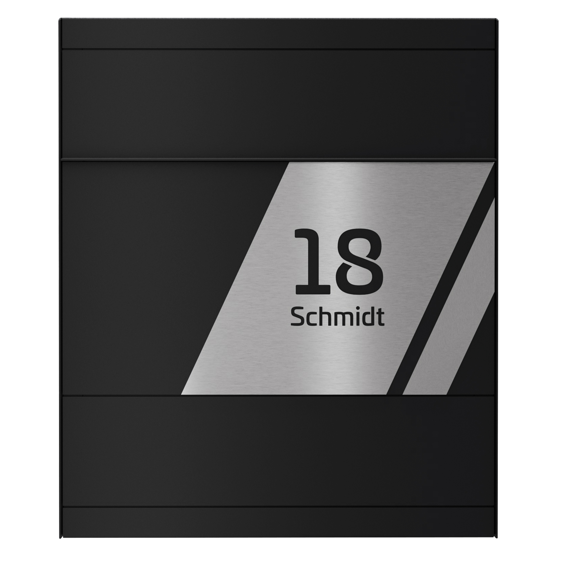 Briefkasten FIVE SKEW | Mit Zeitungsfach | Tiefschwarz RAL 9005