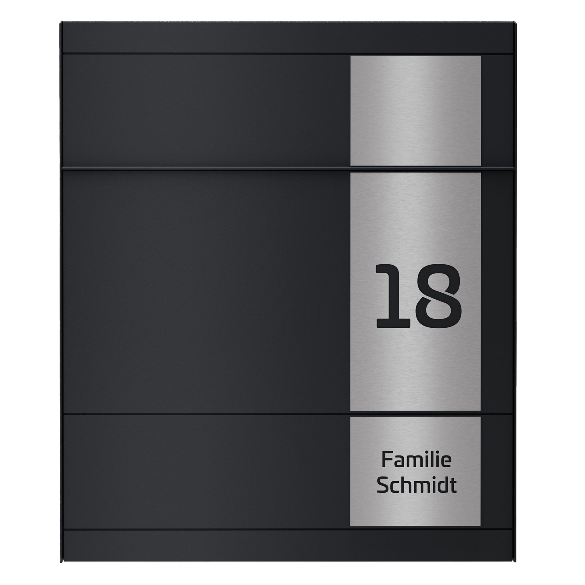 Briefkasten FIVE SQUARE | Mit Zeitungsfach | Anthrazitgrau RAL 7016