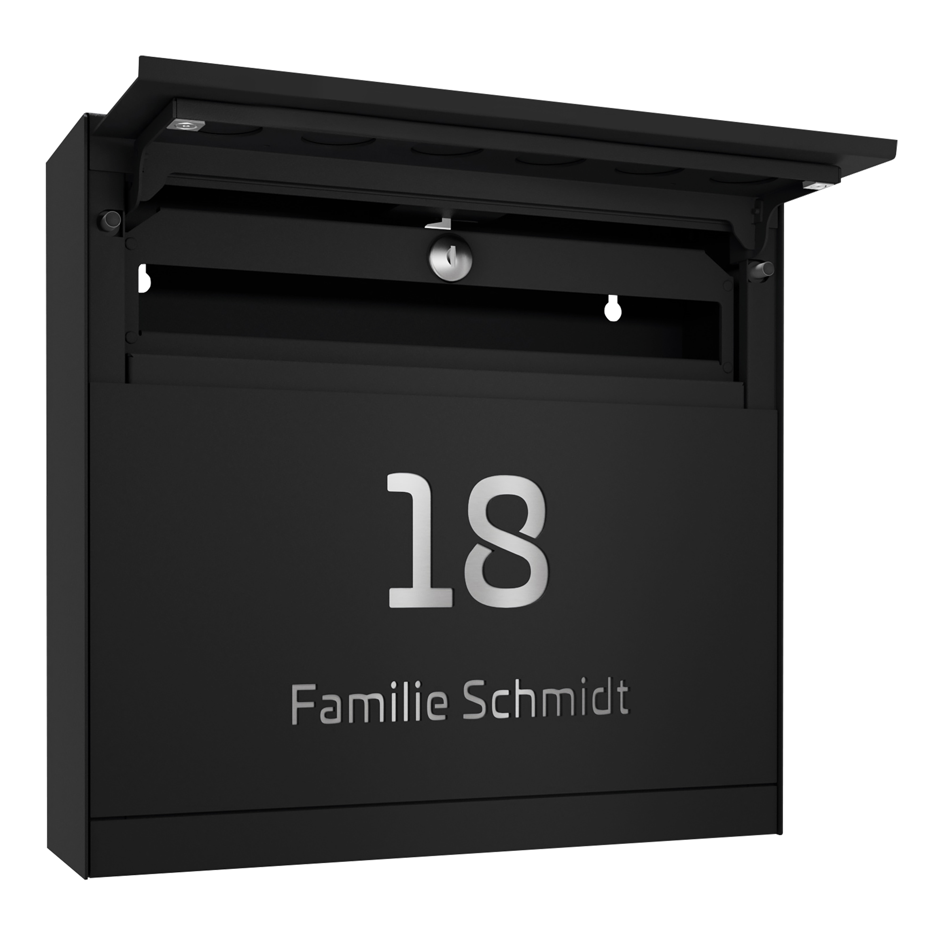 Briefkasten FOUR SELECT | Ohne Zeitungsfach | Tiefschwarz RAL 9005