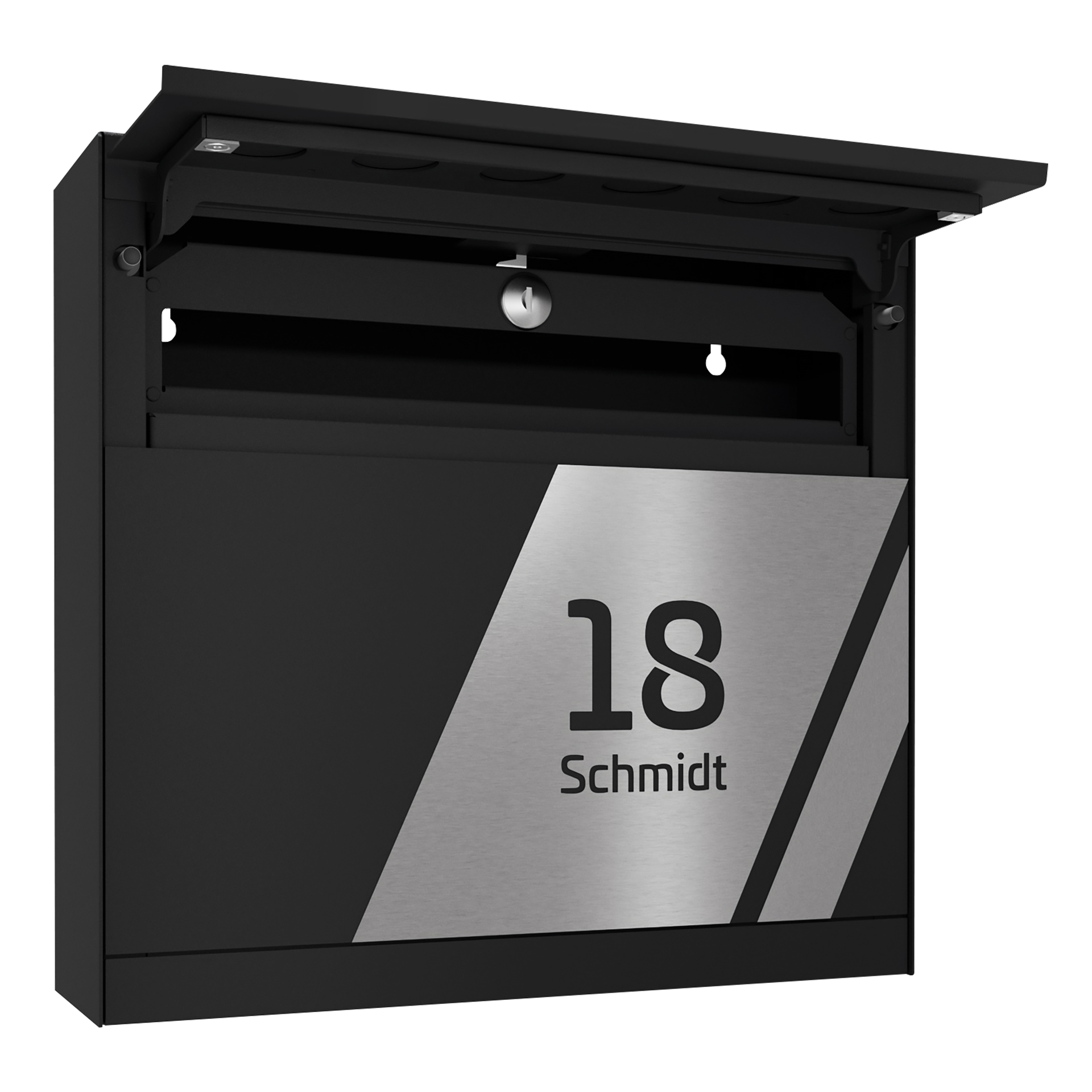 Briefkasten FOUR SKEW | Ohne Zeitungsfach | Tiefschwarz RAL 9005
