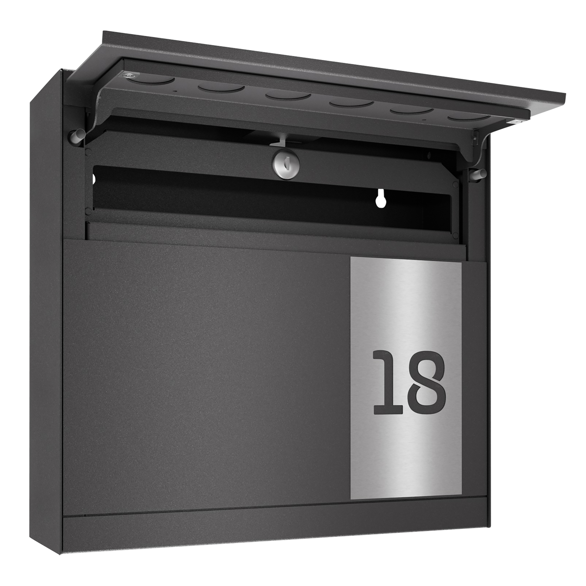Briefkasten FOUR SQUARE | Ohne Zeitungsfach | Eisenglimmer Grau DB703