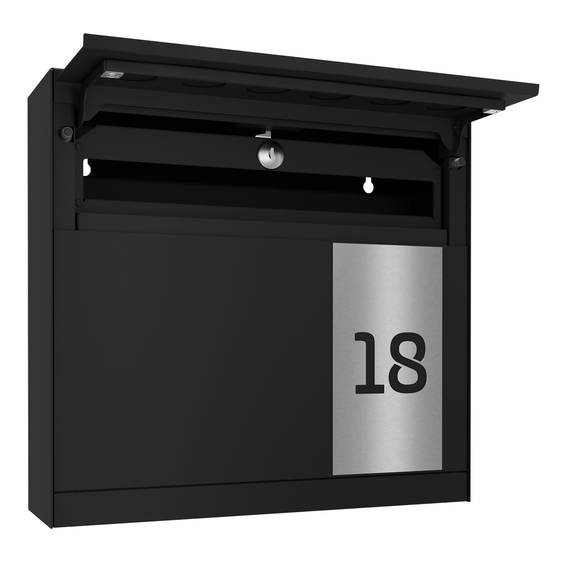 Briefkasten FOUR SQUARE | Ohne Zeitungsfach | Tiefschwarz RAL 9005