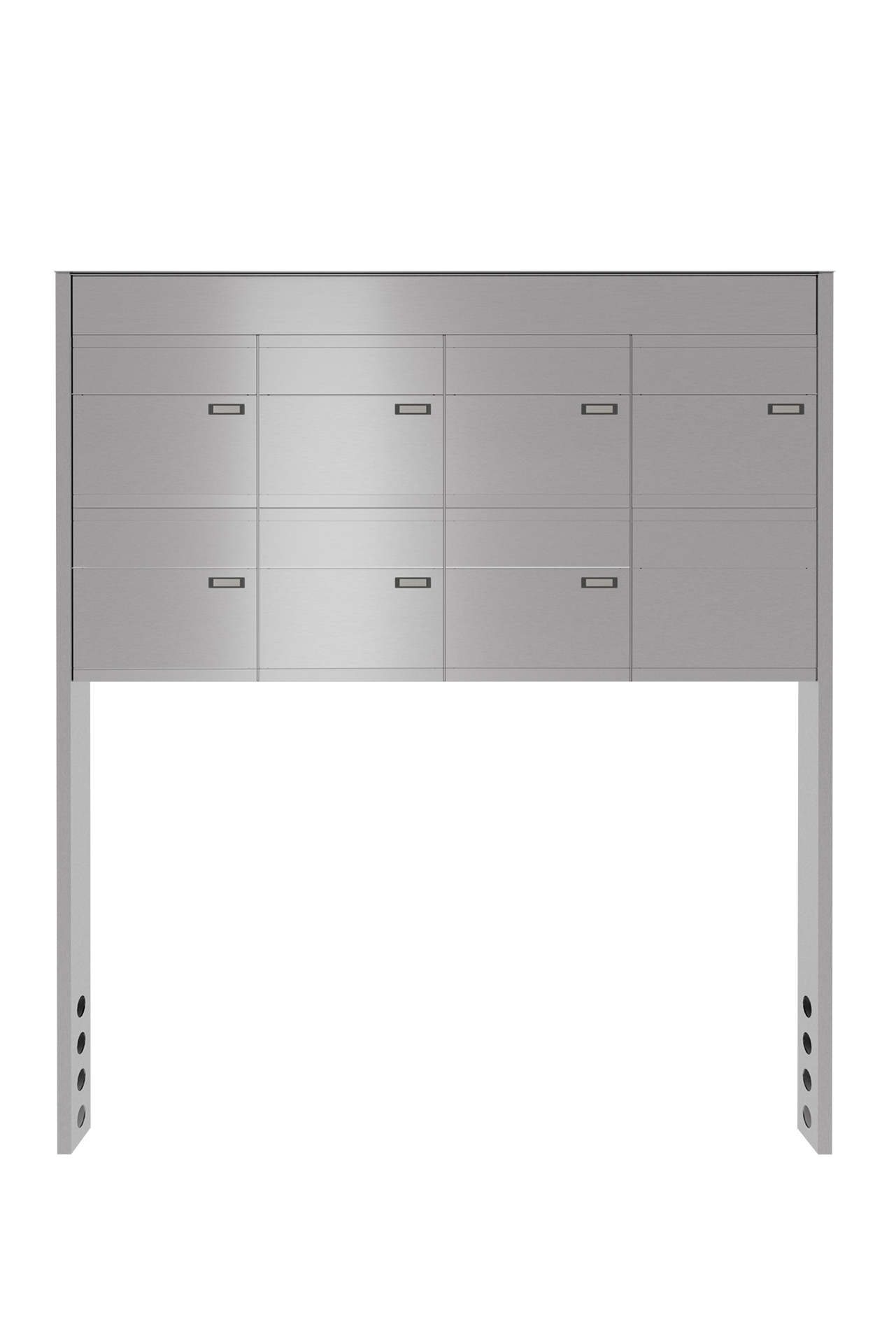 Briefkastenanlage NINE | 7 Briefkästen | freistehend, zum einbetonieren | Edelstahl