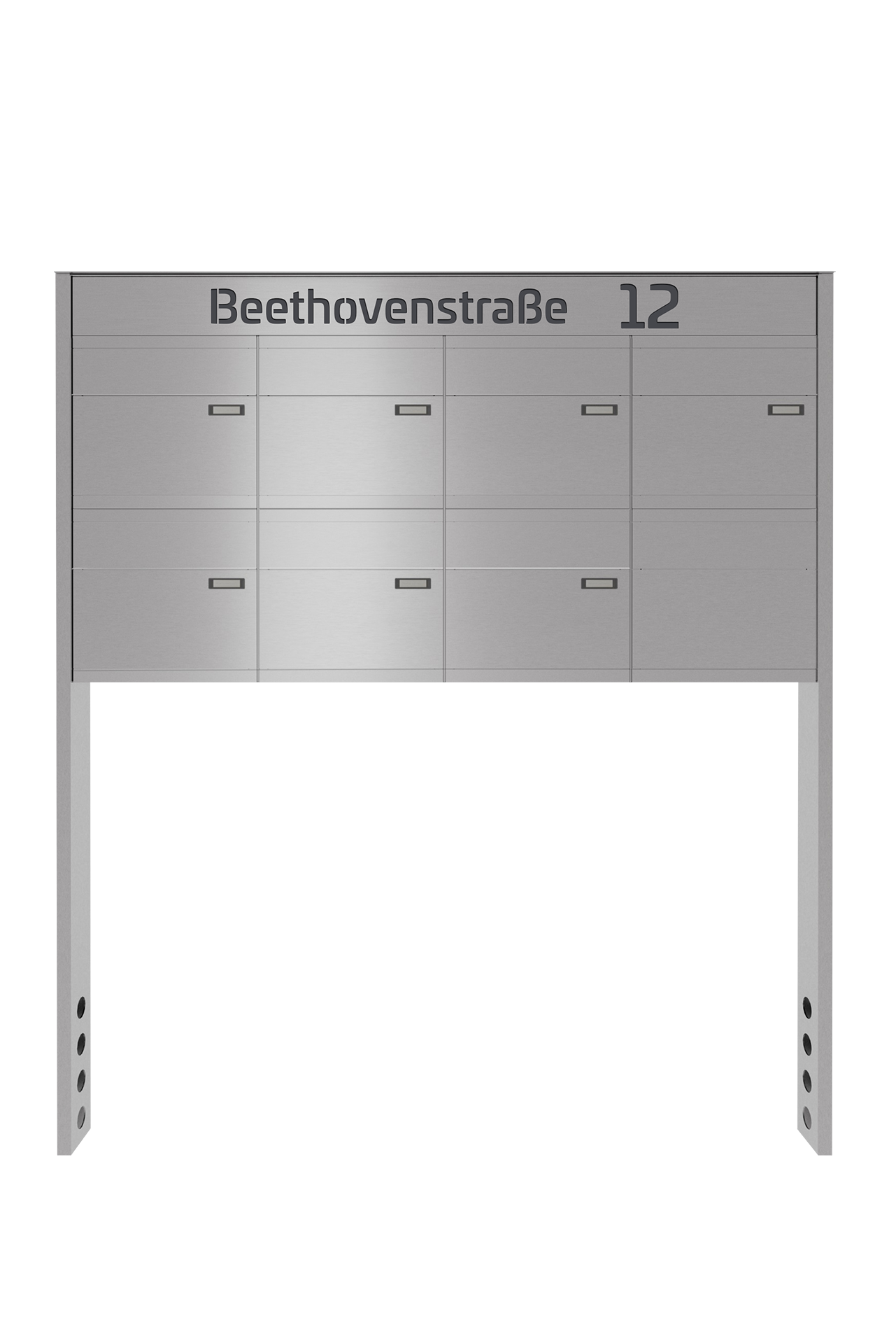 Briefkastenanlage NINE SELECT | 7 Briefkästen | freistehend, zum einbetonieren | Edelstahl