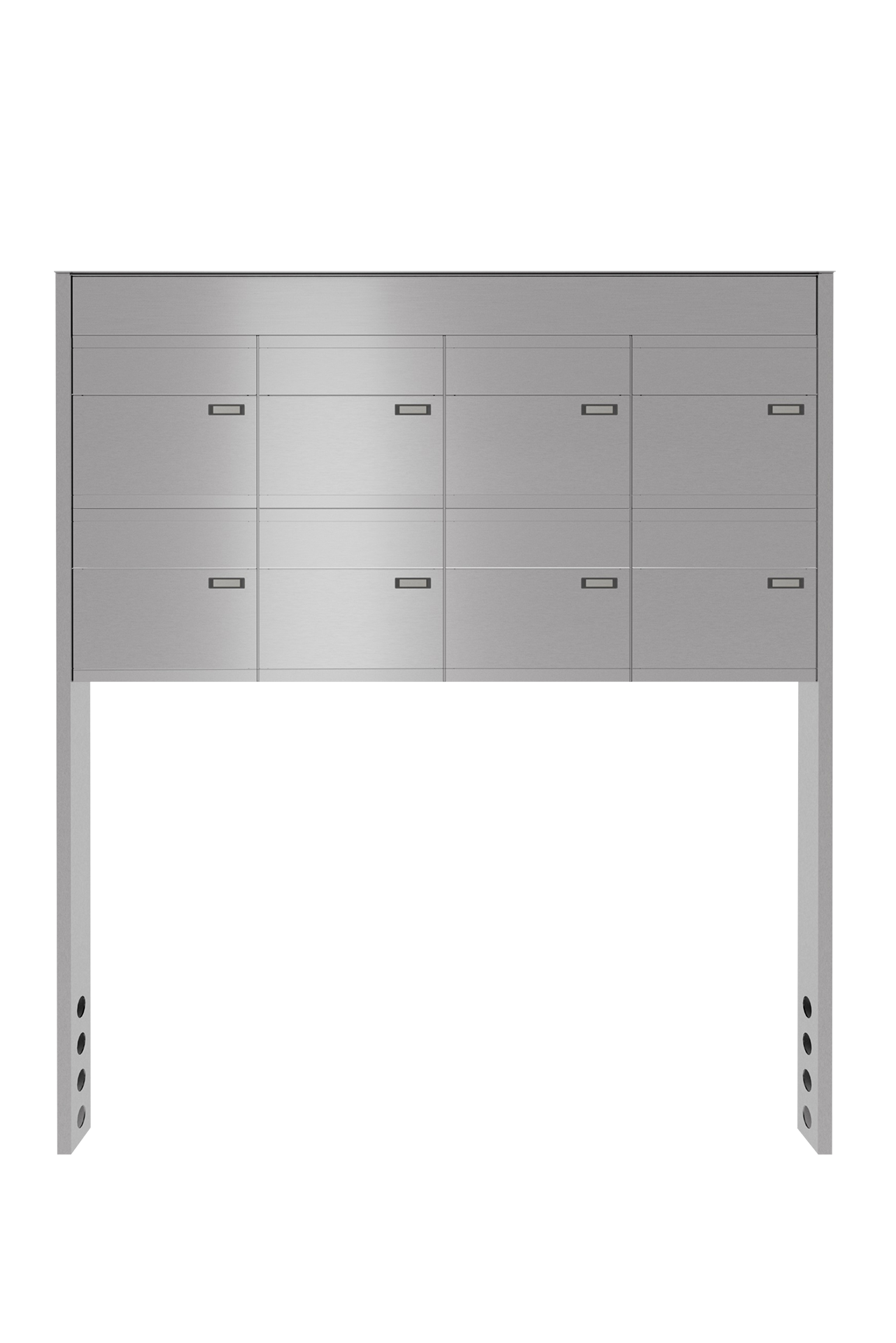 Briefkastenanlage NINE | 8 Briefkästen | freistehend, zum einbetonieren | Edelstahl