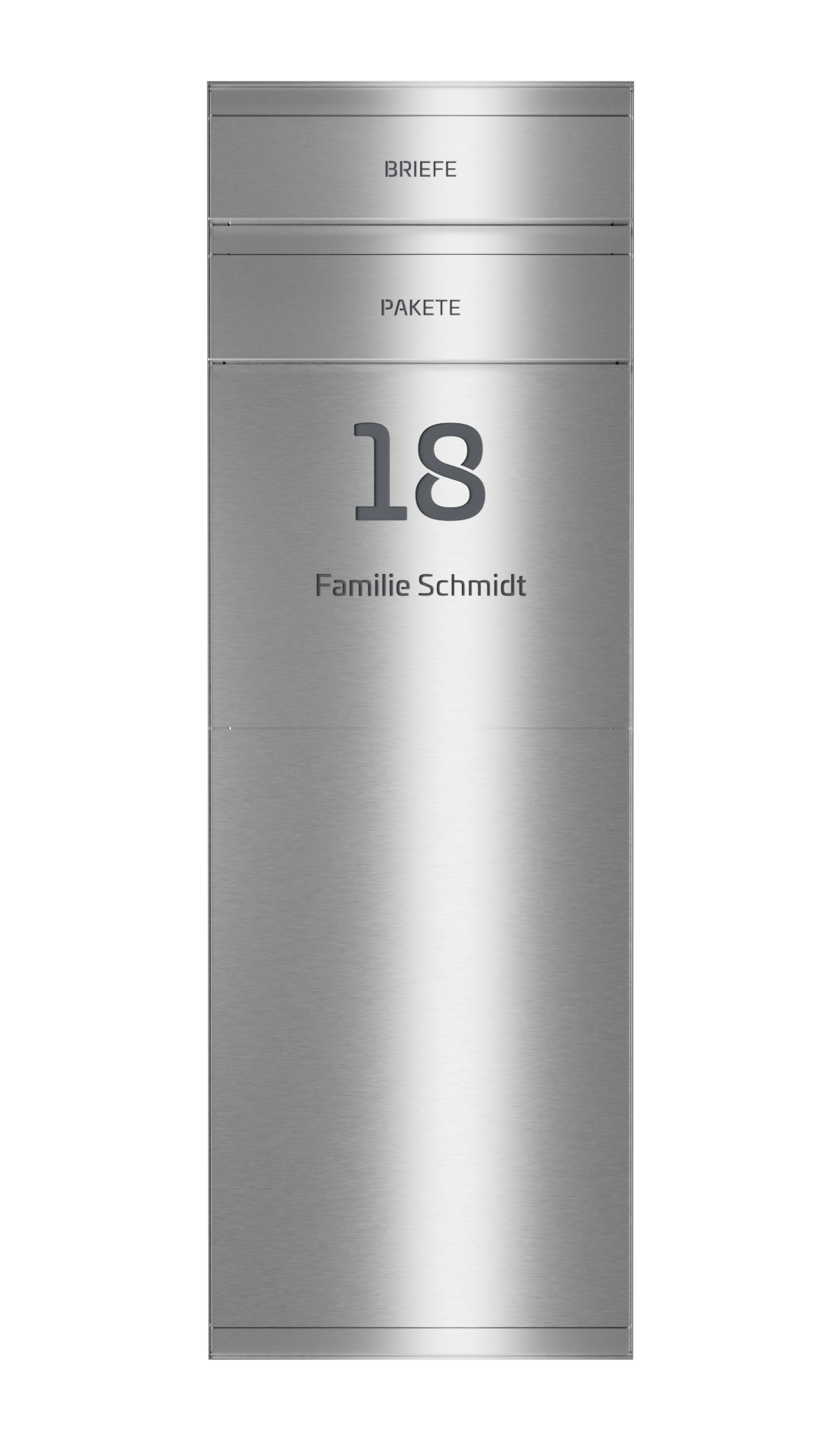 Paketbox SEVEN SELECT | Entnahmeseite: Rückseite | 1 Briefkasten | Edelstahl