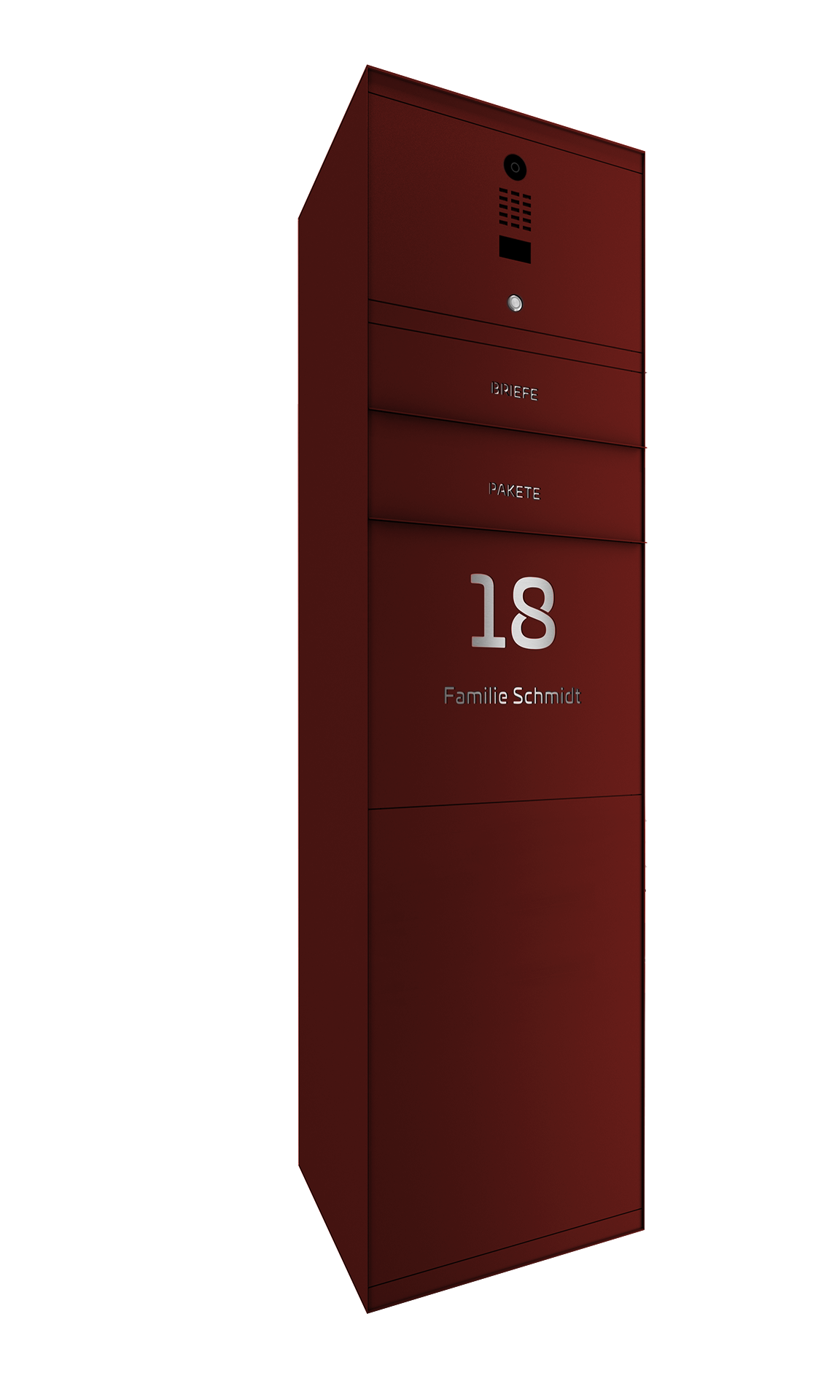 Paketbox SEVEN SELECT mit Doorbird | Entnahmeseite: Rückseite | 1 Briefkasten | Wunschfarbe