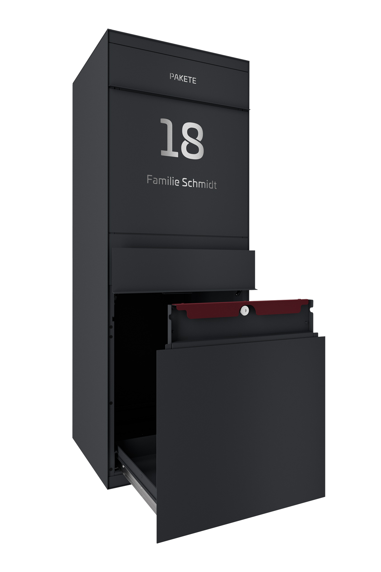 Paketbox SEVEN SELECT | Entnahmeseite: Vorderseite | Anthrazitgrau RAL 7016