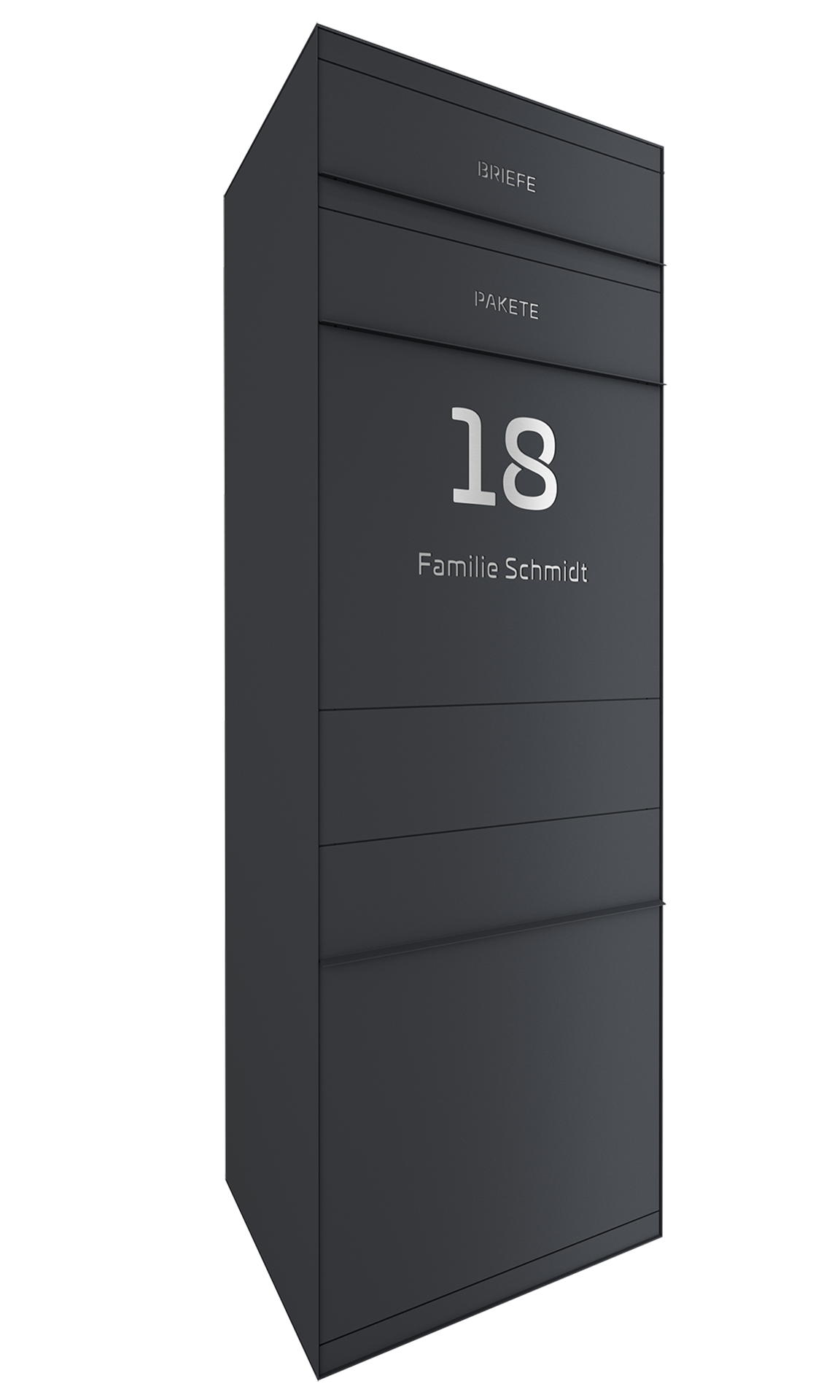 Paketbox SEVEN SELECT | Entnahmeseite: Vorderseite | 1 Briefkasten | Anthrazitgrau RAL 7016