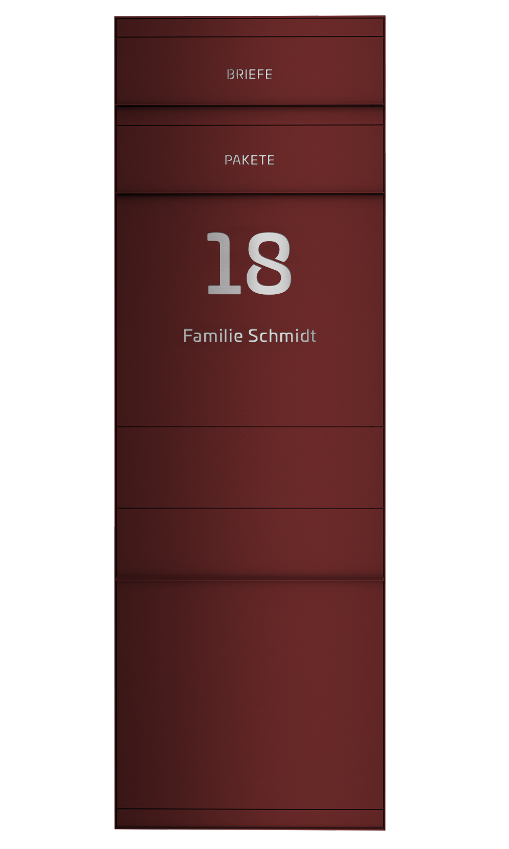 Paketbox SEVEN SELECT | Entnahmeseite: Vorderseite | 1 Briefkasten | Wunschfarbe