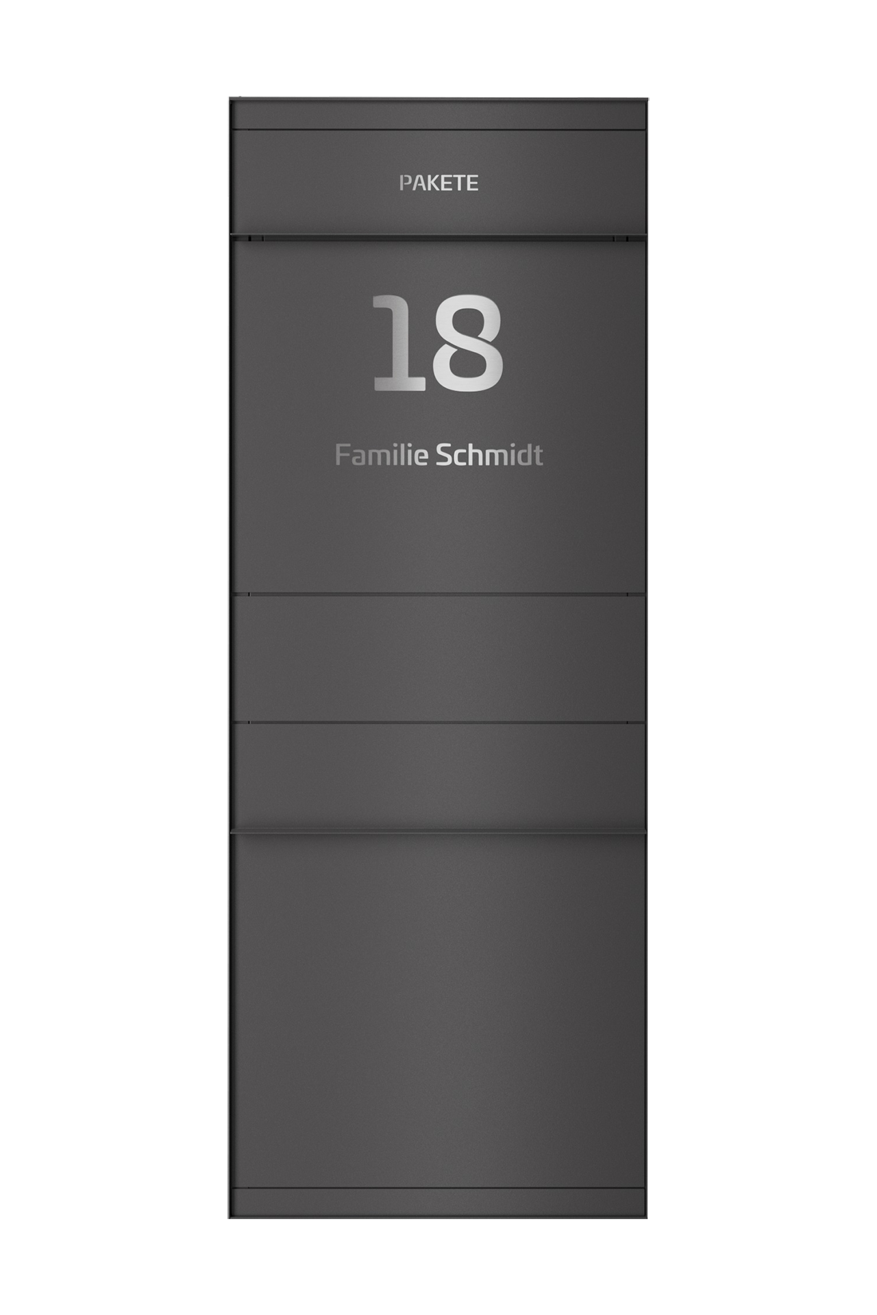 Paketbox SEVEN SELECT | Entnahmeseite: Vorderseite | Eisenglimmer Grau DB703