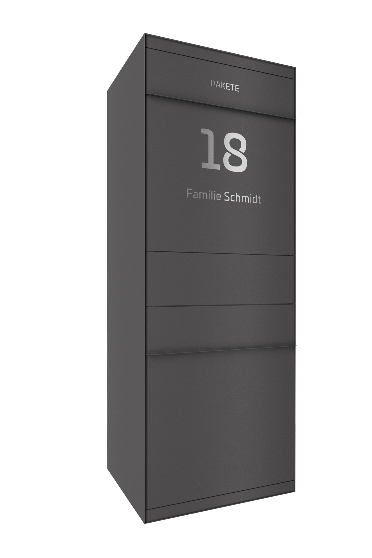 Paketbox SEVEN SELECT | Entnahmeseite: Vorderseite | Eisenglimmer Grau DB703