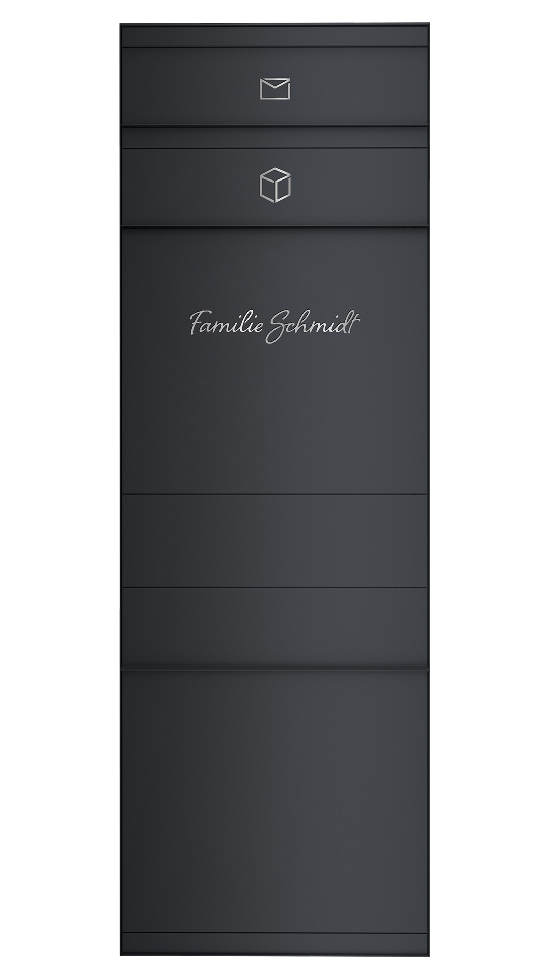 Paketbox SEVEN CURVED | Entnahmeseite: Vorderseite | 1 Briefkasten | Anthrazitgrau RAL 7016