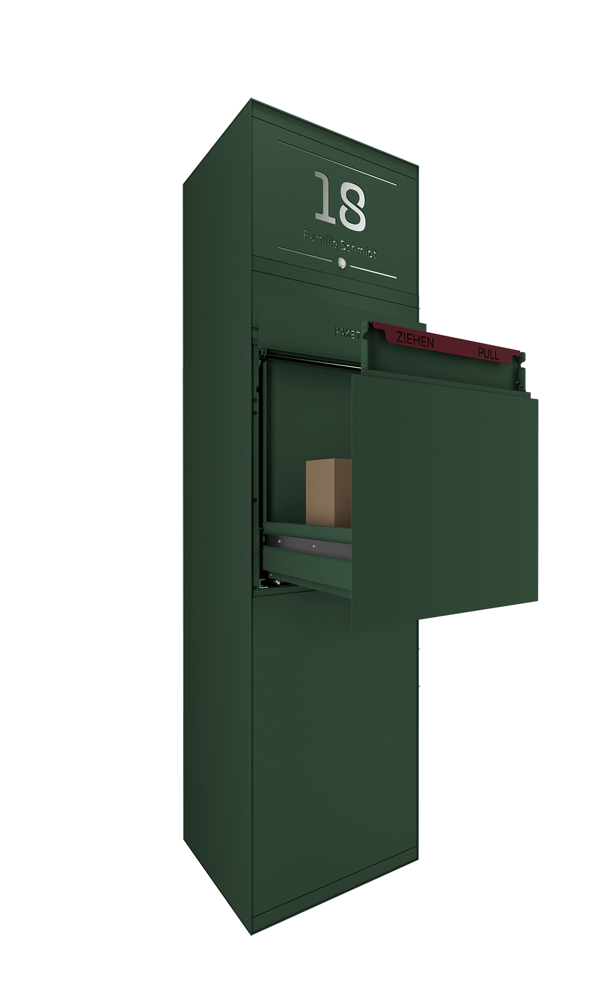 Paketbox SEVEN SELECT mit Klingeltaster | Entnahmeseite: Rückseite | 1 Briefkasten | Wunschfarbe