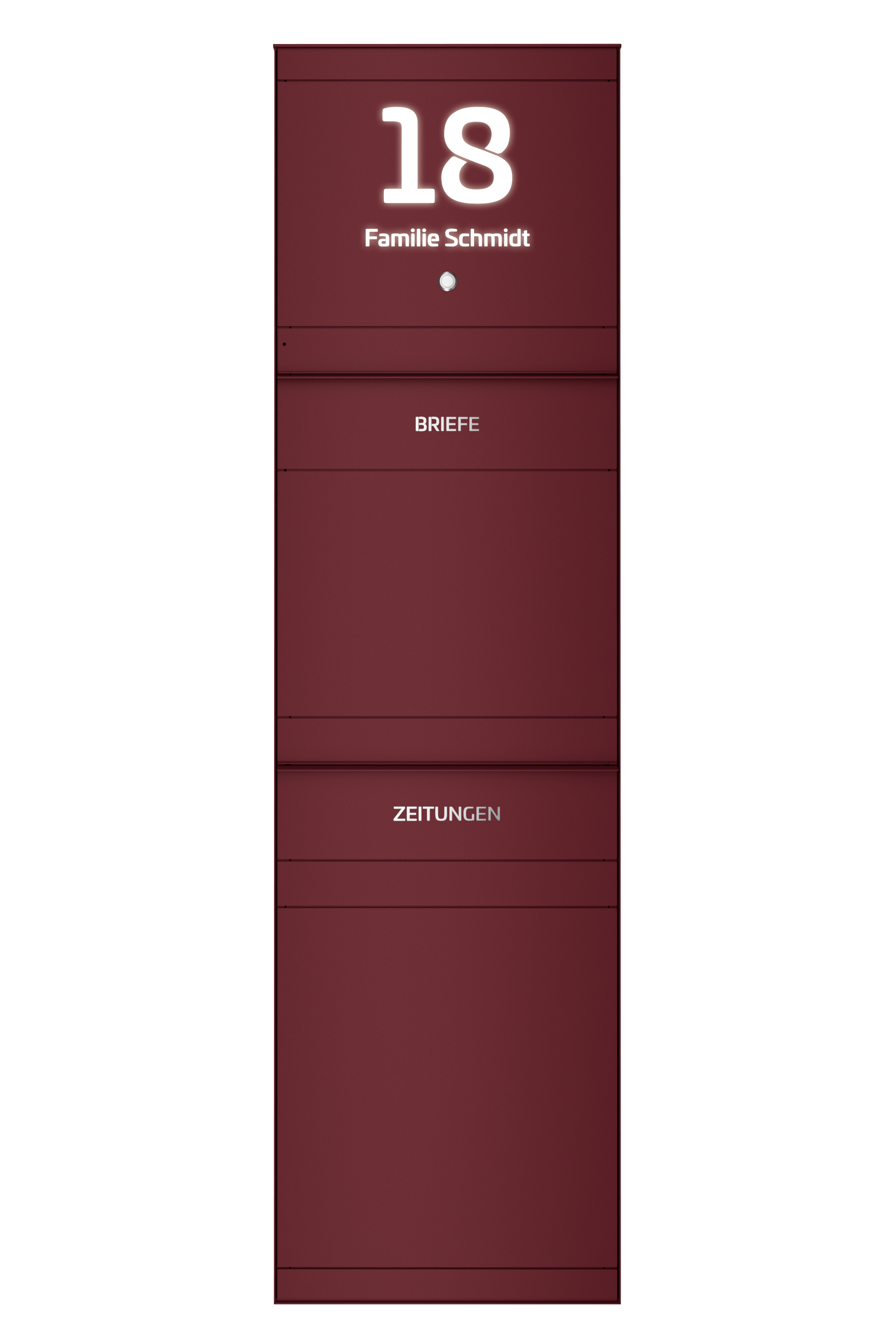 Standbriefkasten SELECT | mit Klingeltaster & Beleuchtung | Mit Zeitungsfach | Wunschfarbe