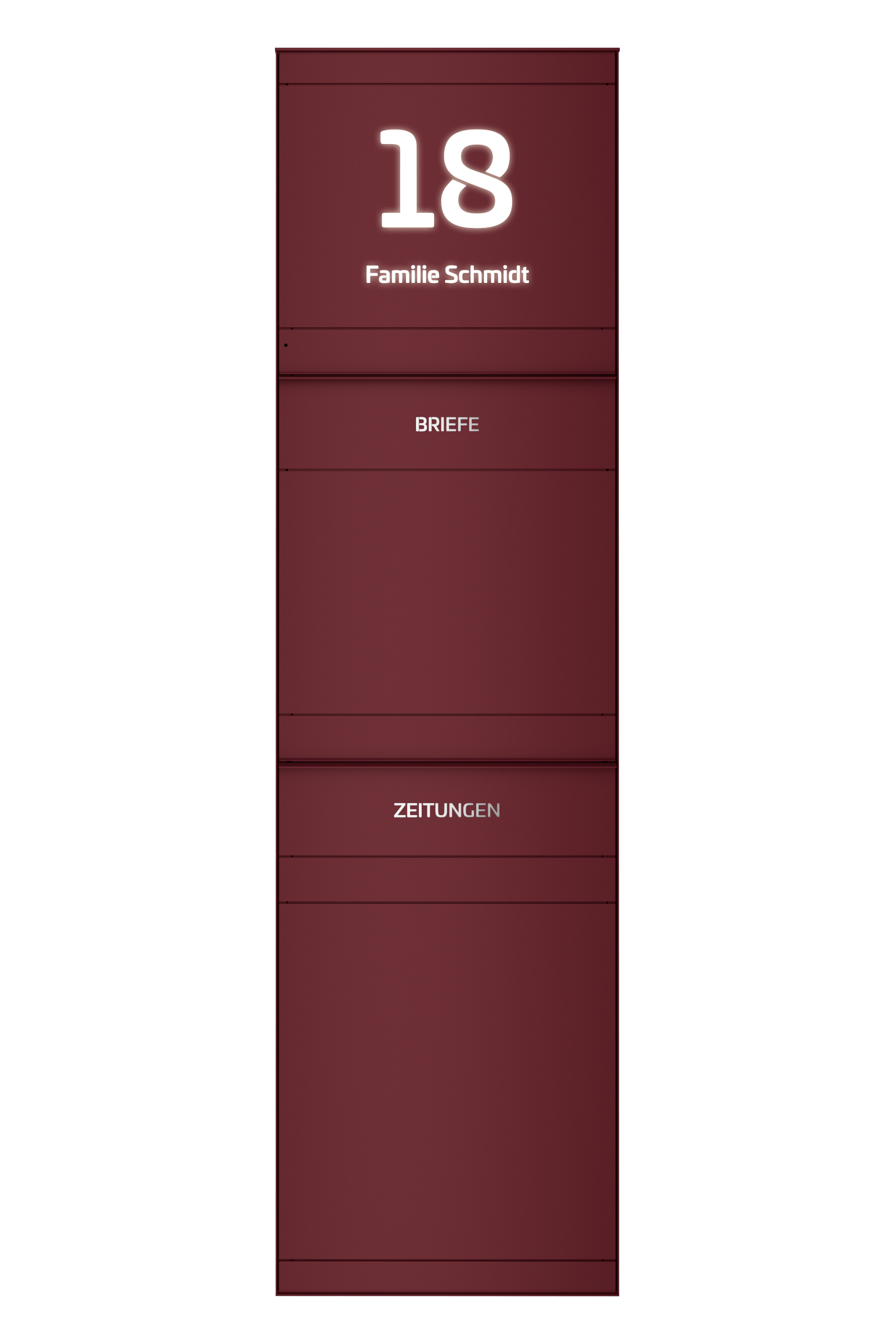 Standbriefkasten SELECT | mit Beleuchtung | Mit Zeitungsfach | Wunschfarbe