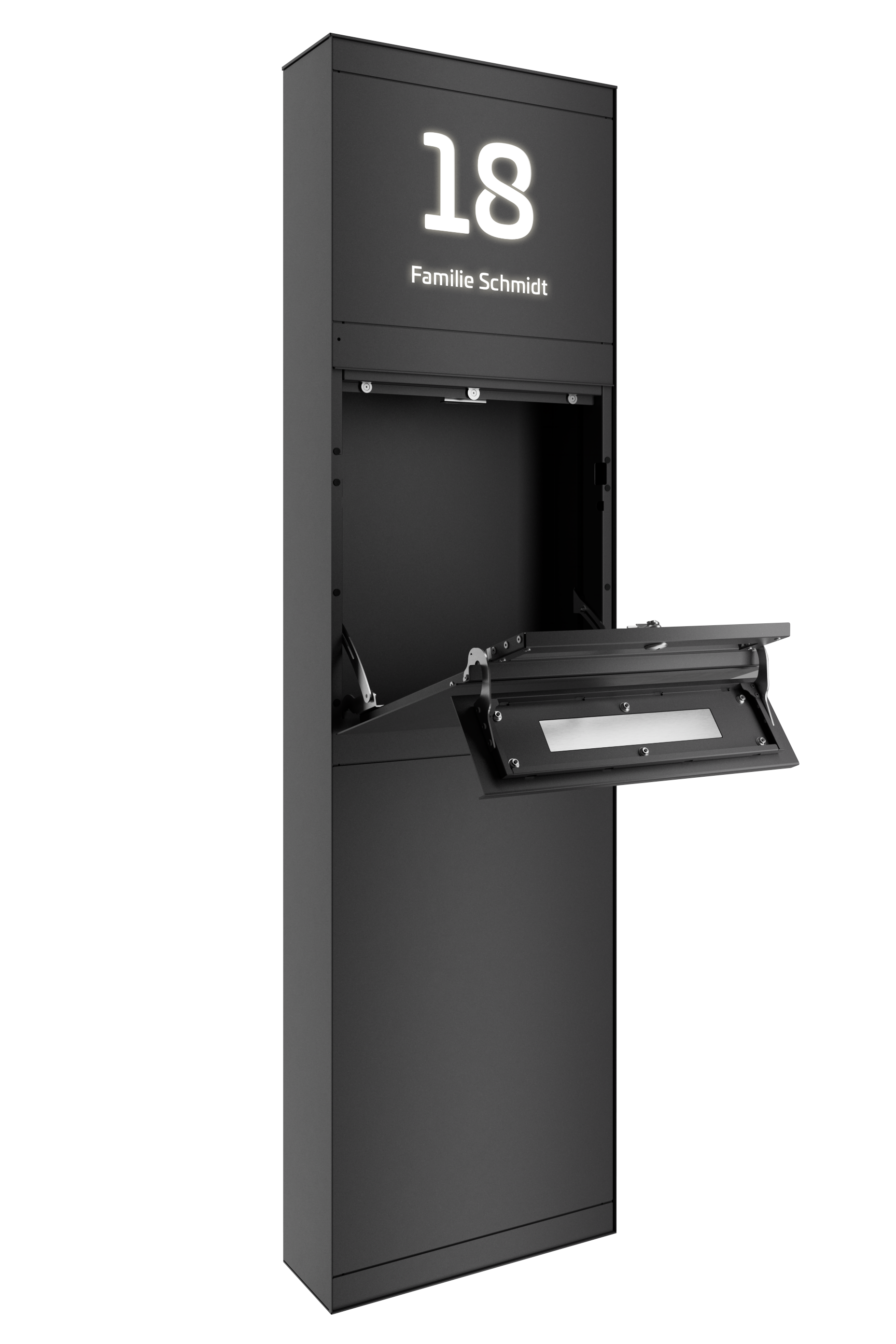 Standbriefkasten SELECT | mit Beleuchtung | Ohne Zeitungsfach | Eisenglimmer DB703
