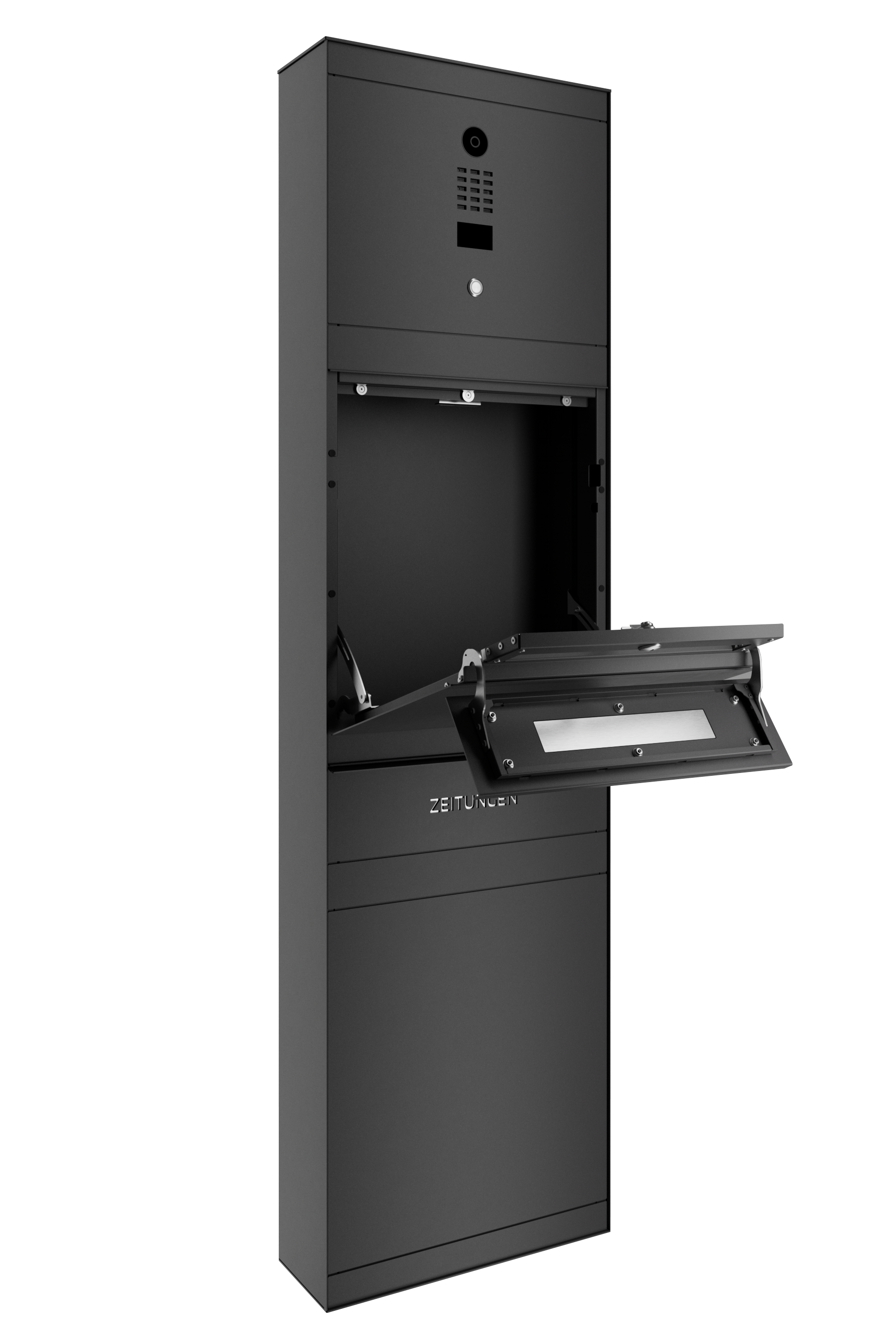 Standbriefkasten SELECT | mit Doorbird | Mit Zeitungsfach | Eisenglimmer Grau DB703