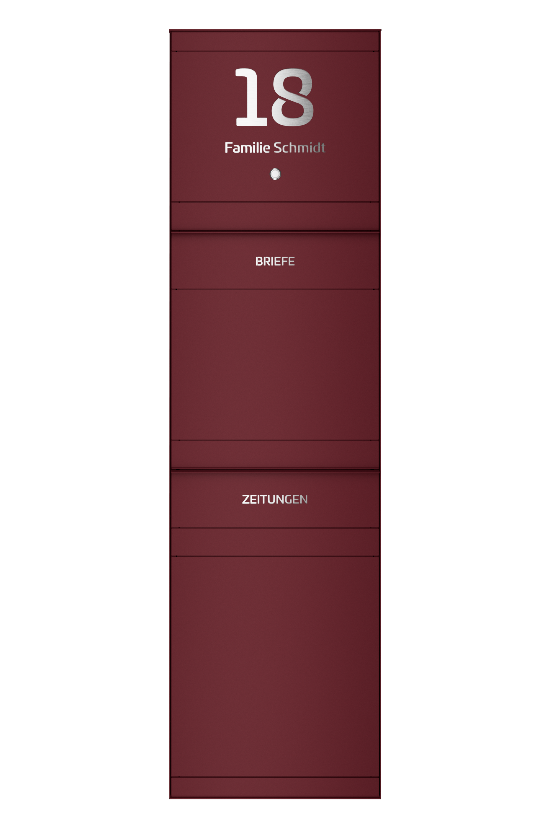Standbriefkasten SELECT | mit Klingeltaster | Mit Zeitungsfach | Wunschfarbe