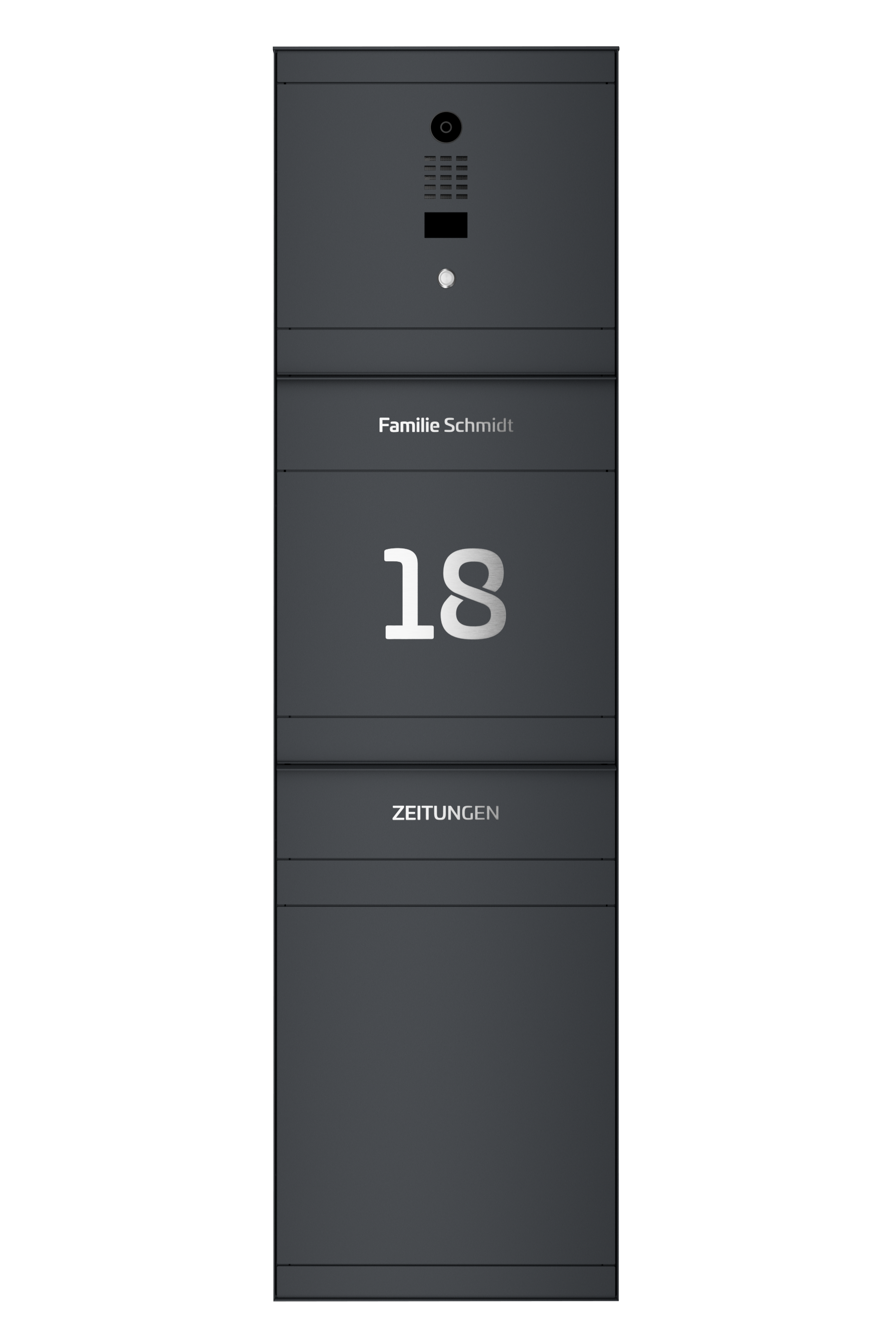 Standbriefkasten SELECT | mit Doorbird | Mit Zeitungsfach | Anthrazitgrau RAL 7016