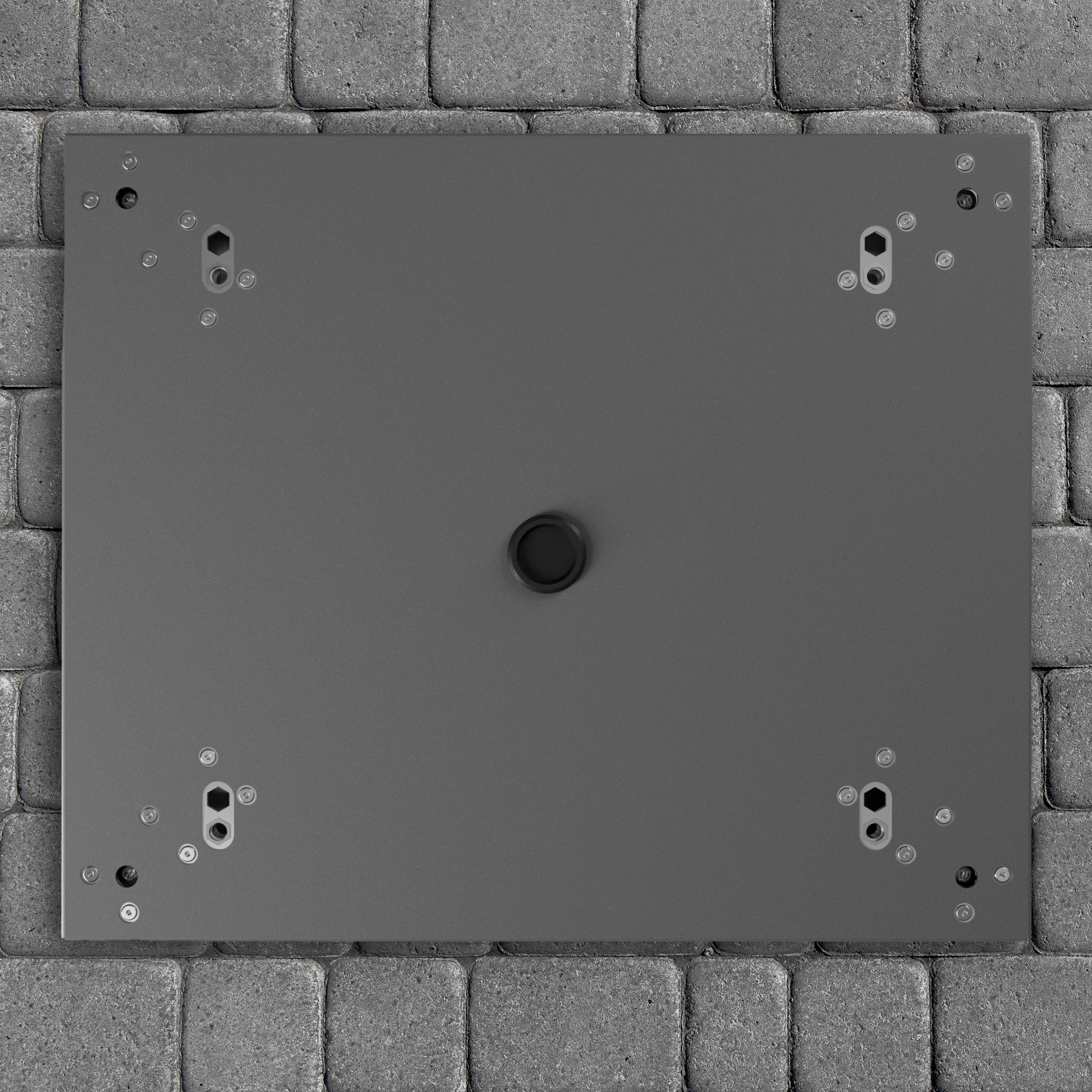 Montagesockel für Paketbox SEVEN | zum Aufschrauben | Eisenglimmer-Grau DB703