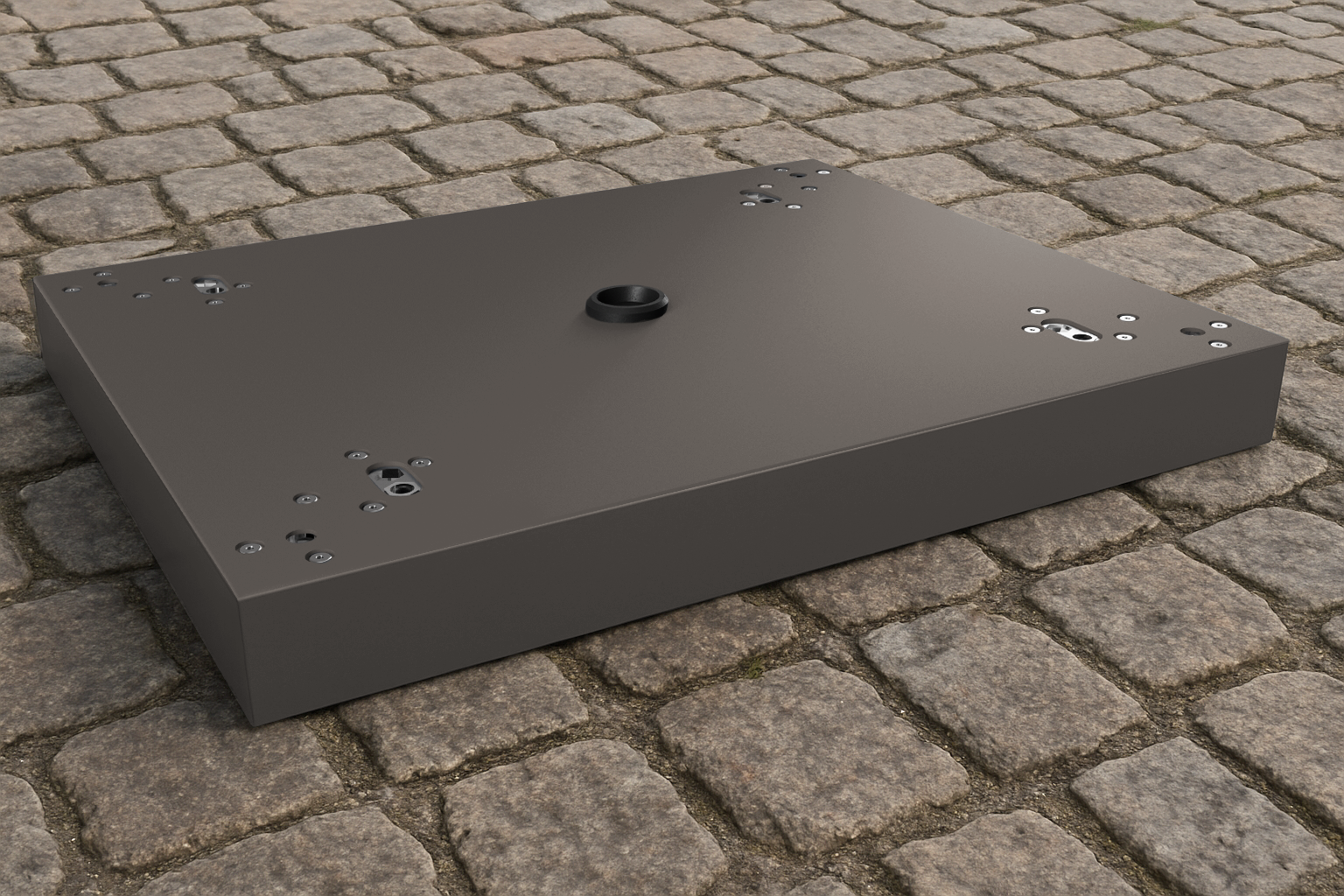 Montagesockel für Paketbox SEVEN | zum Aufschrauben | Eisenglimmer-Grau DB703