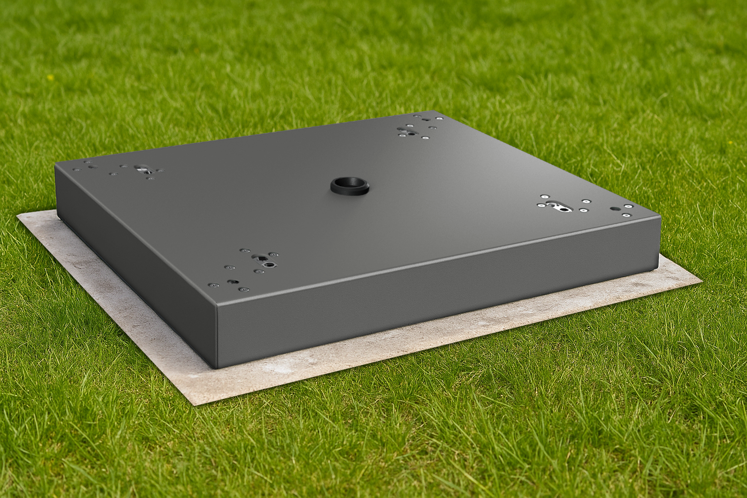 Montagesockel für Paketbox SEVEN | zum Einbetonieren | Eisenglimmer-Grau DB703