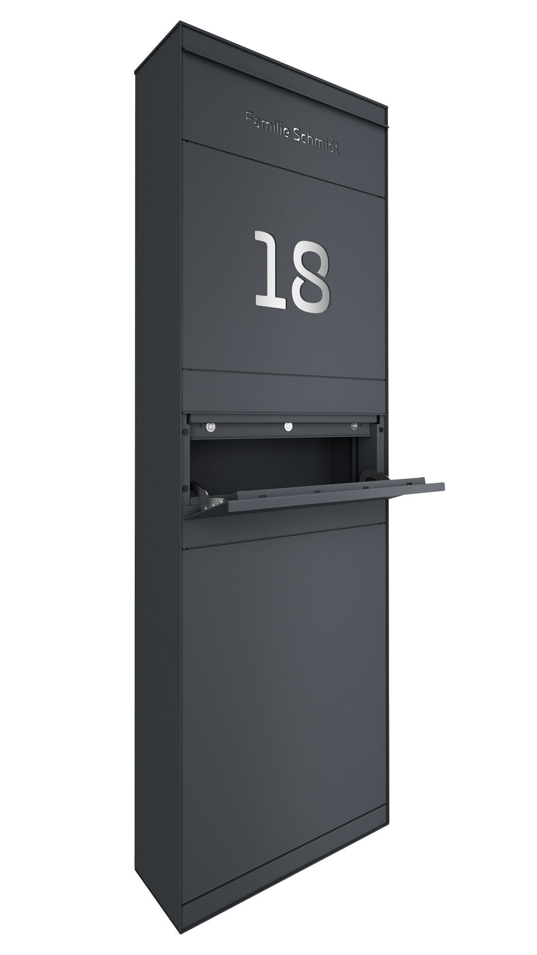 Standbriefkasten SELECT | ohne Funktionstechnik | Mit Zeitungsfach | Anthrazitgrau RAL 7016