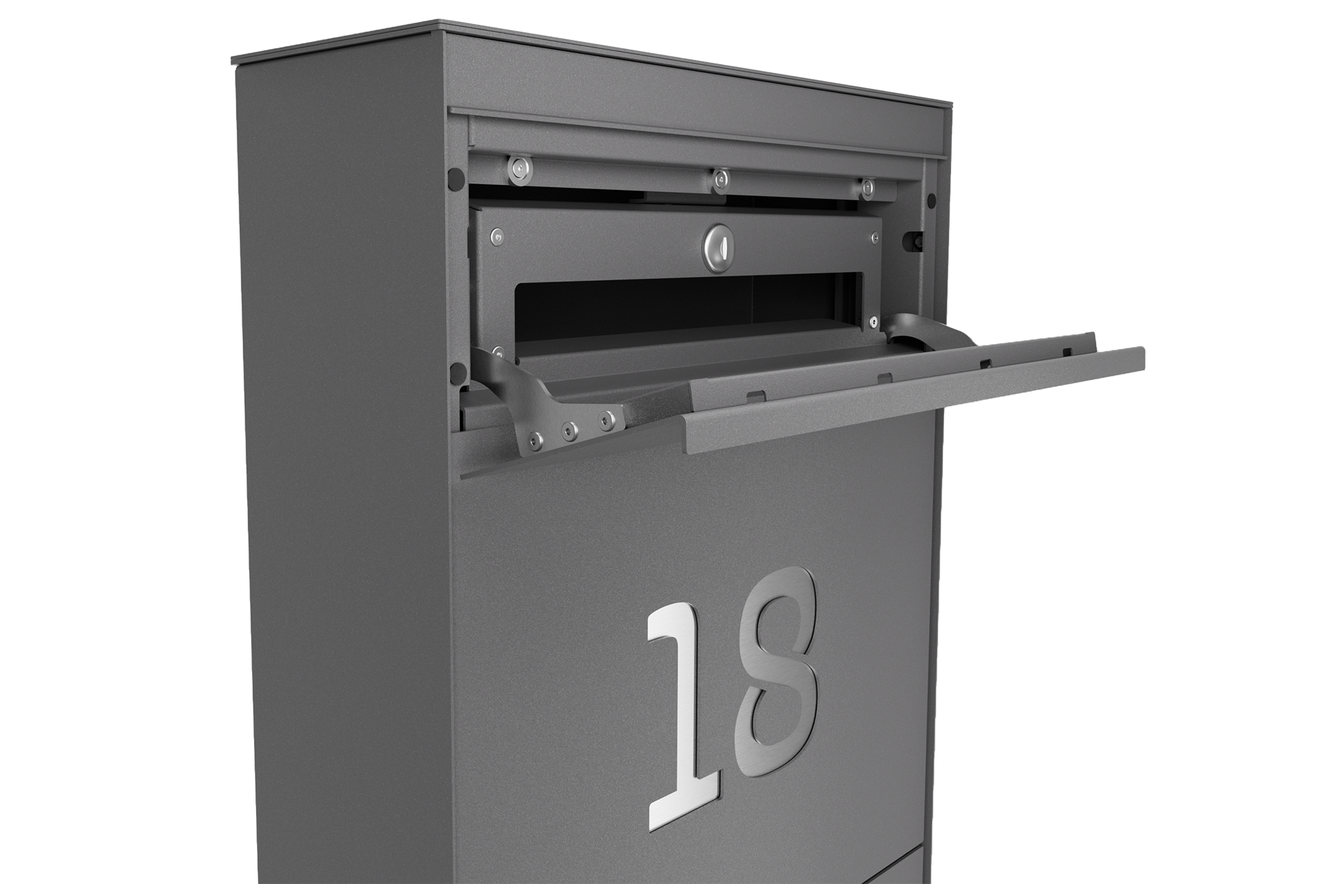 Standbriefkasten SELECT | ohne Funktionstechnik | Ohne Zeitungsfach | Eisenglimmer Grau DB703