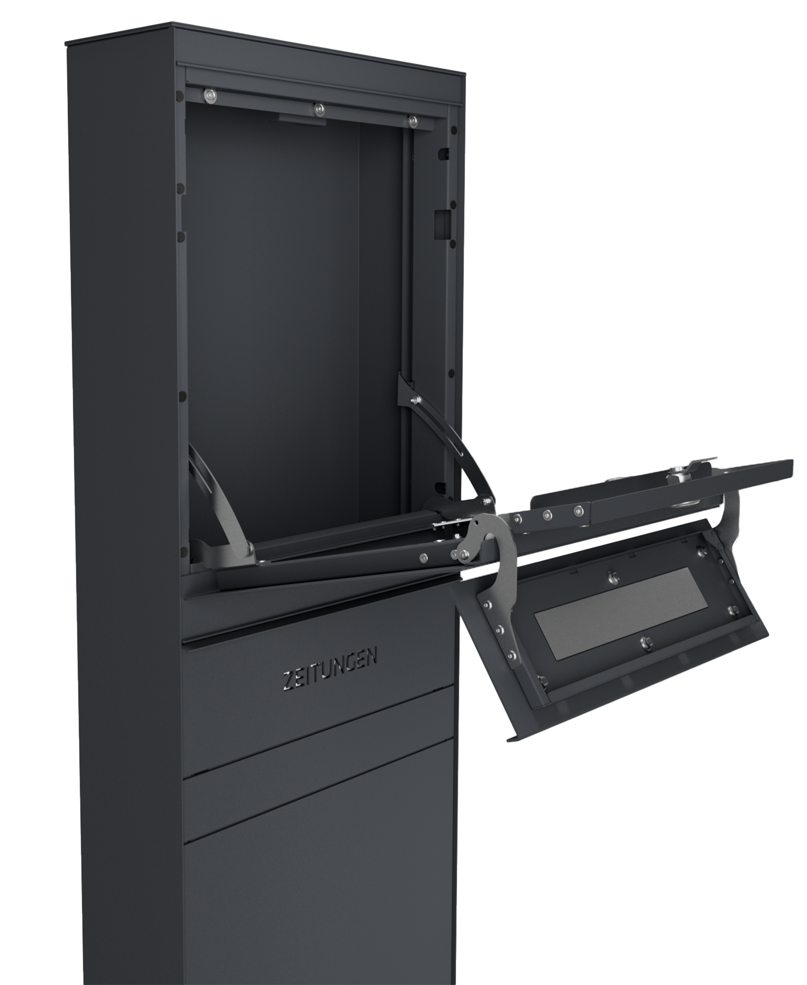 Standbriefkasten SELECT | ohne Funktionstechnik | Mit Zeitungsfach | Anthrazitgrau RAL 7016