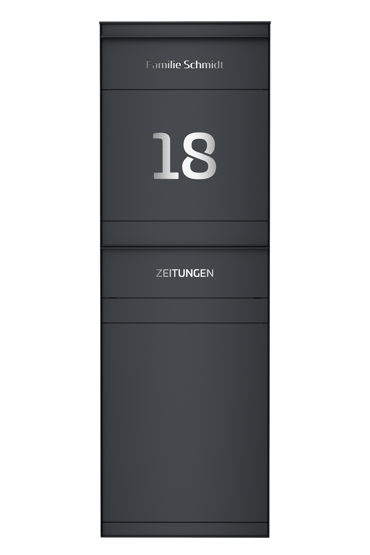 Standbriefkasten SELECT | ohne Funktionstechnik | Mit Zeitungsfach | Anthrazitgrau RAL 7016