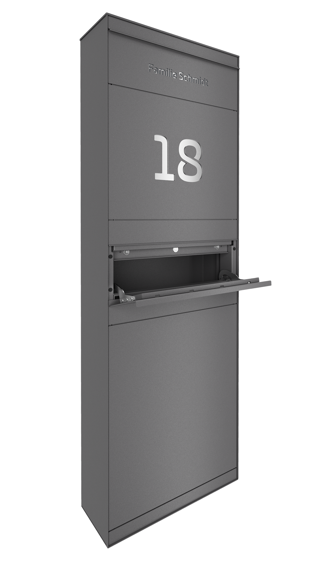 Standbriefkasten SELECT | ohne Funktionstechnik | Mit Zeitungsfach | Eisenglimmer Grau DB703