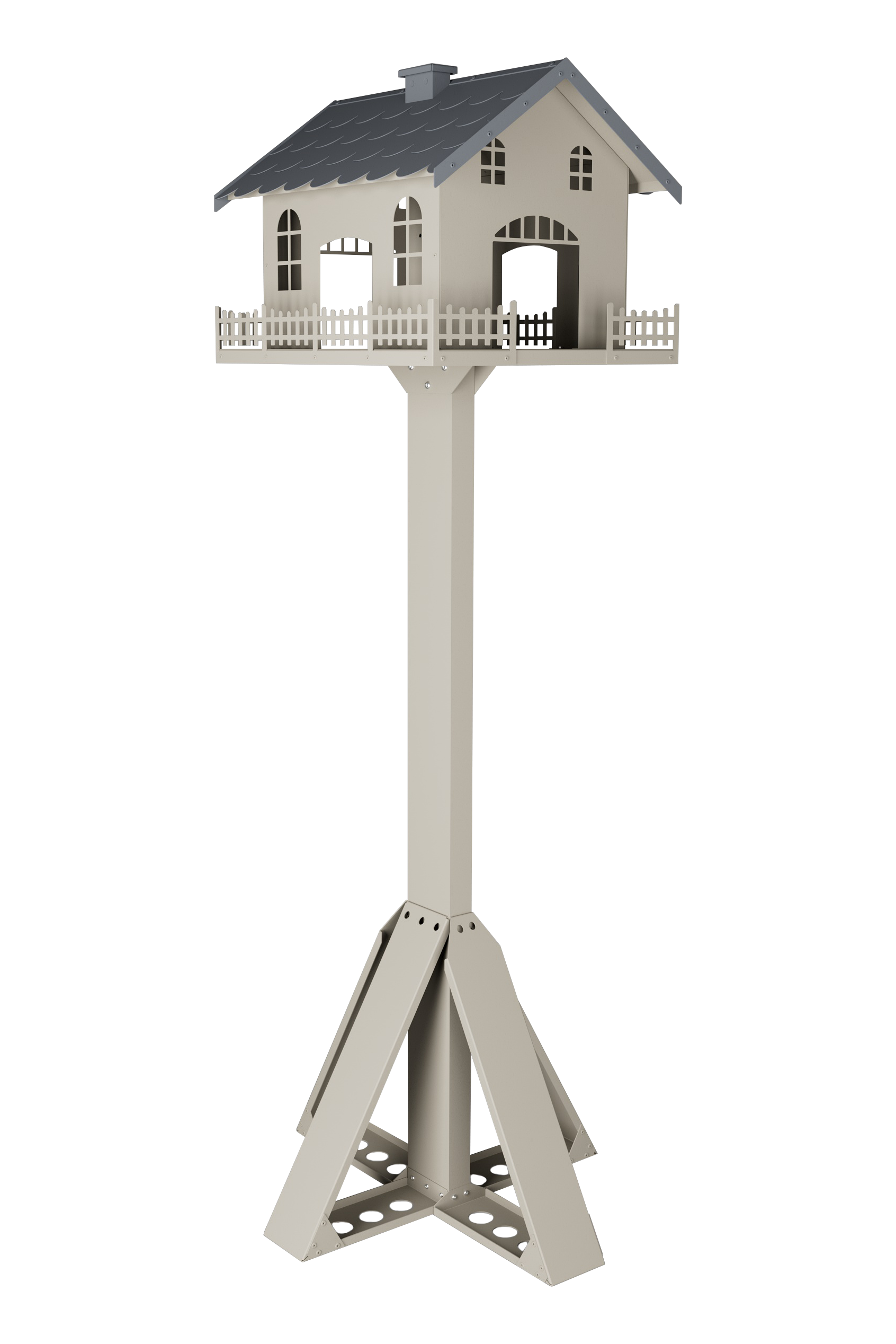 Vogelhaus TWEETTOWER | mit Standfuß | Champagne - Anthrazitgrau