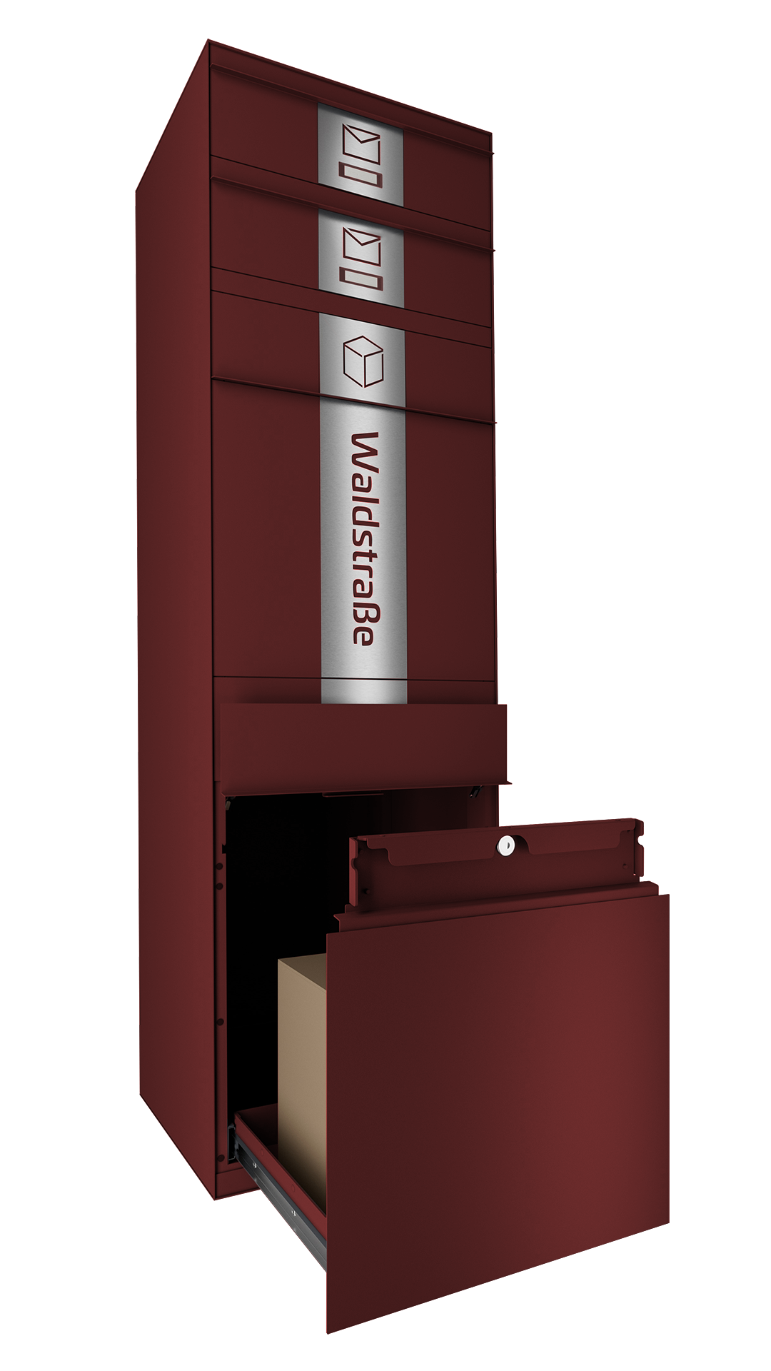 Paketbox mit 2 Briefkästen in Wunschfarbe