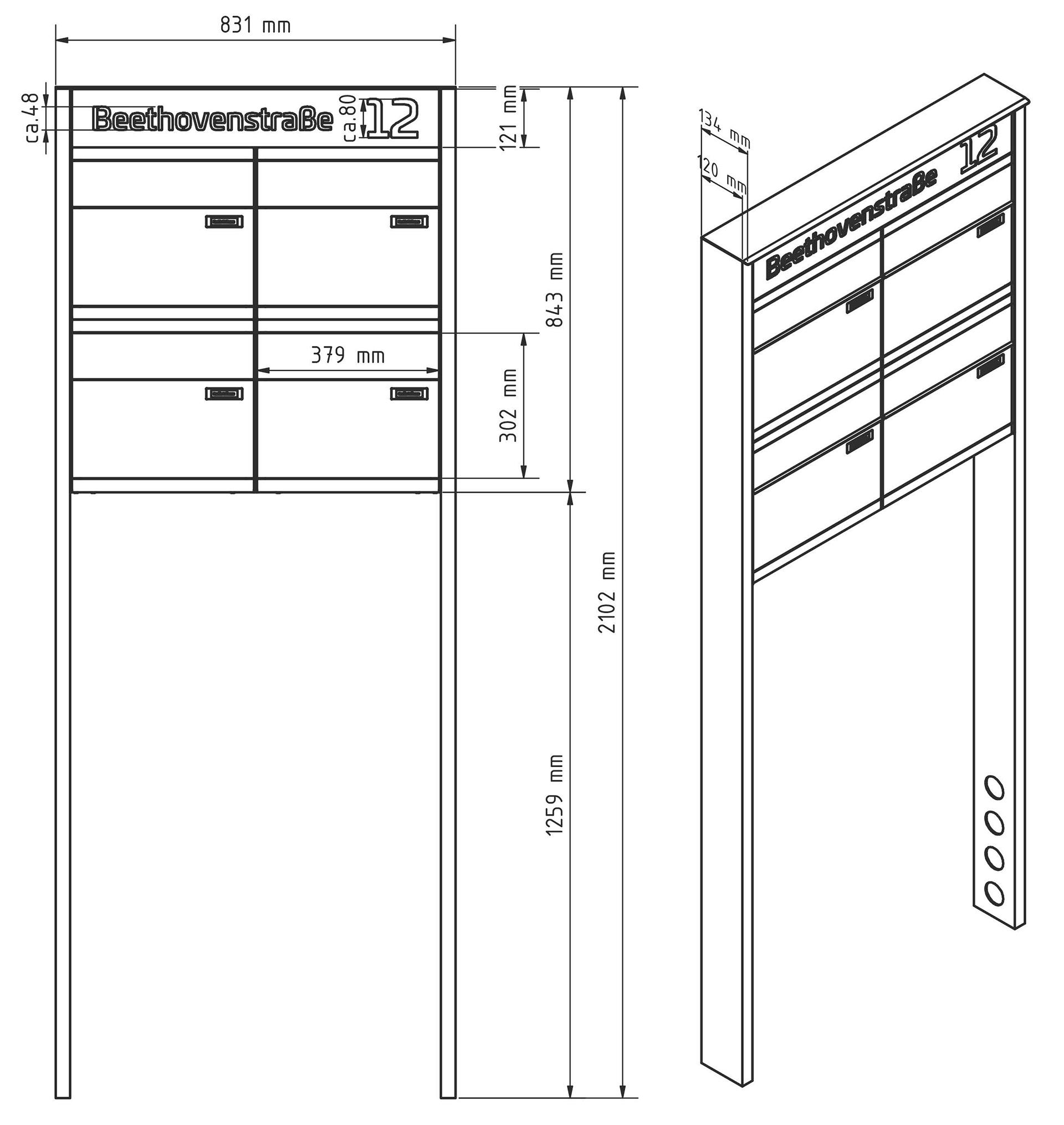 Briefkastenanlage freistehend DB703